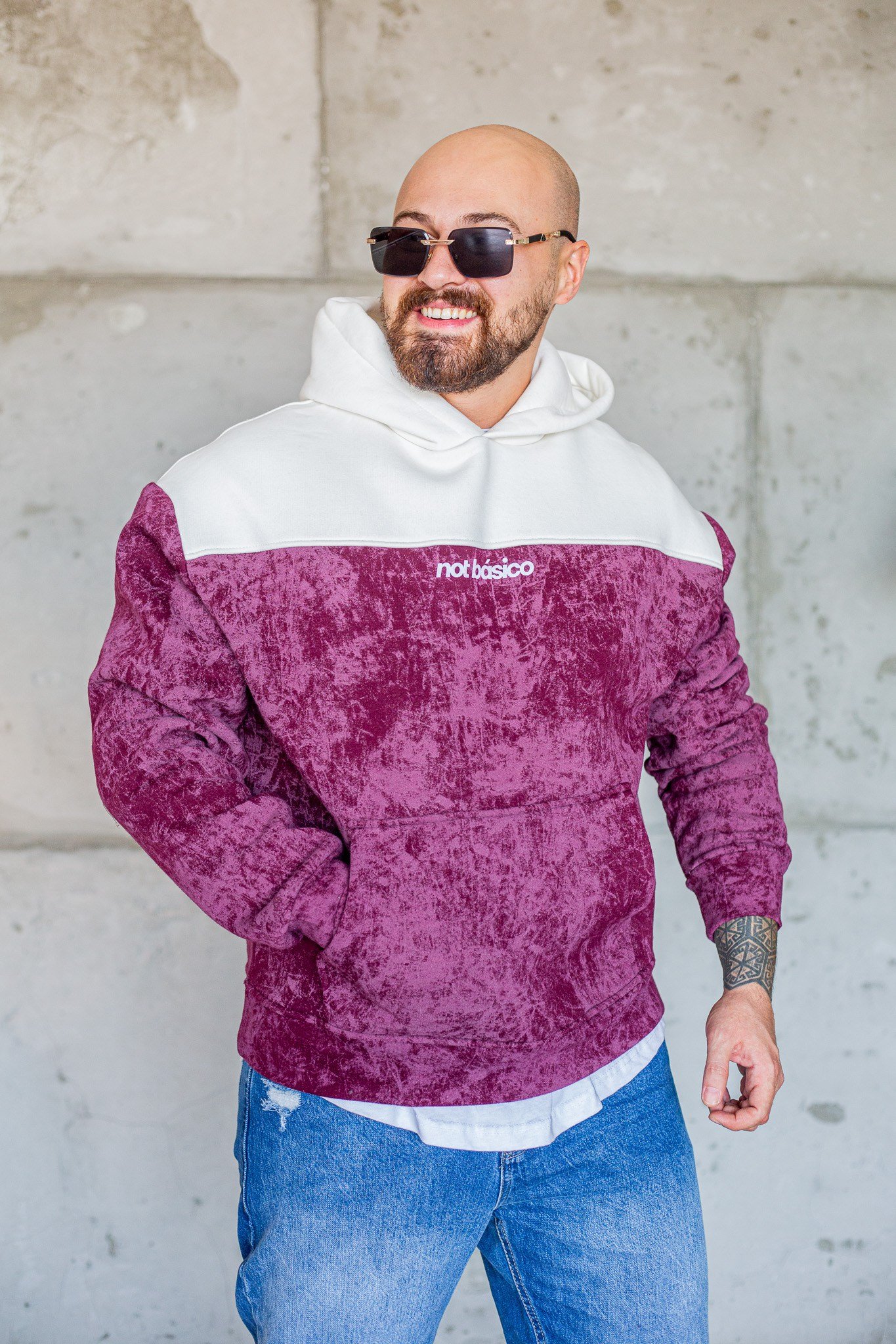 Dokulu Desenli Kapüşonlu Rahat Kesim Sweatshirt (SVTKI107)