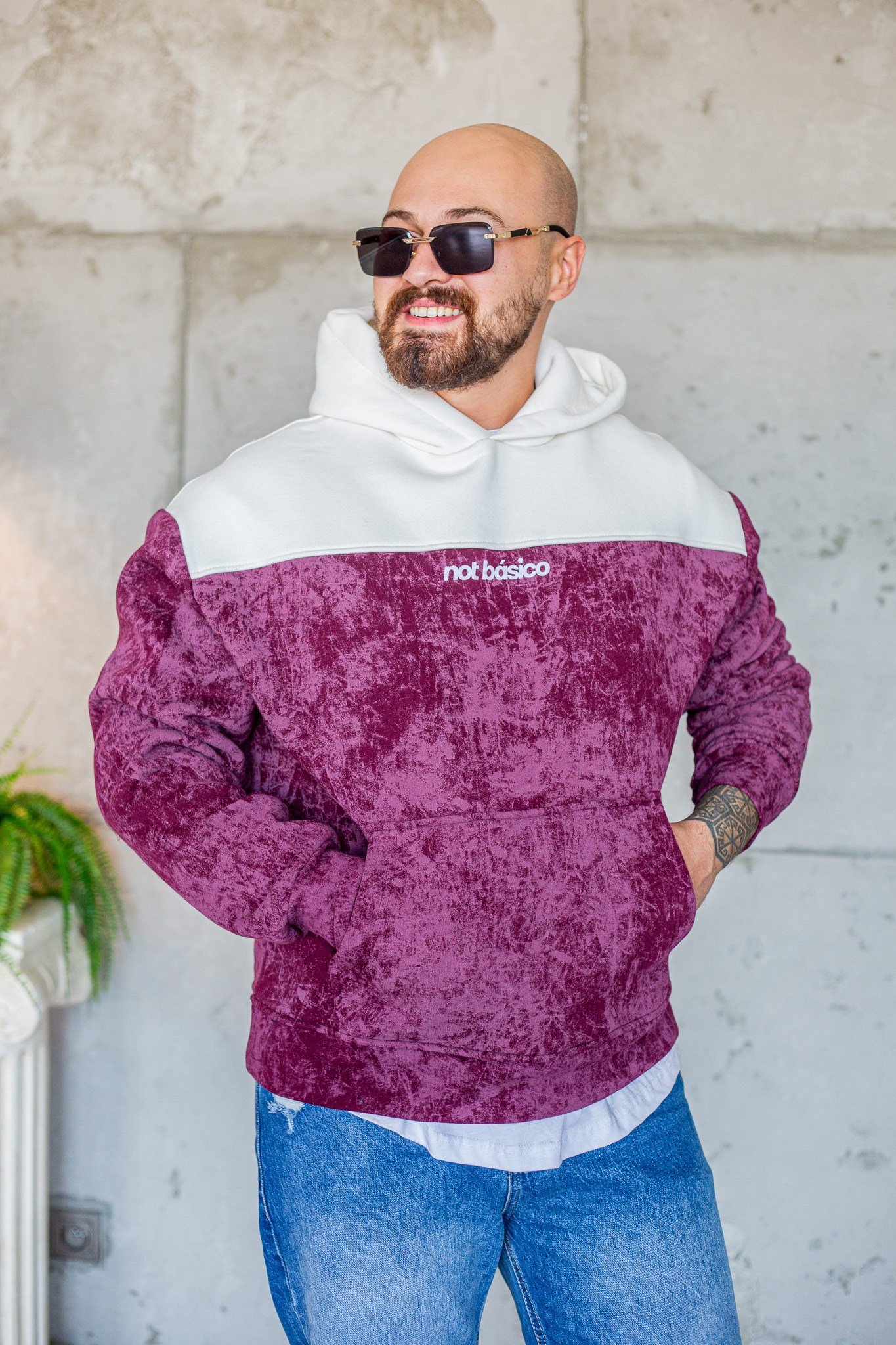 Dokulu Desenli Kapüşonlu Rahat Kesim Sweatshirt (SVTKI107)