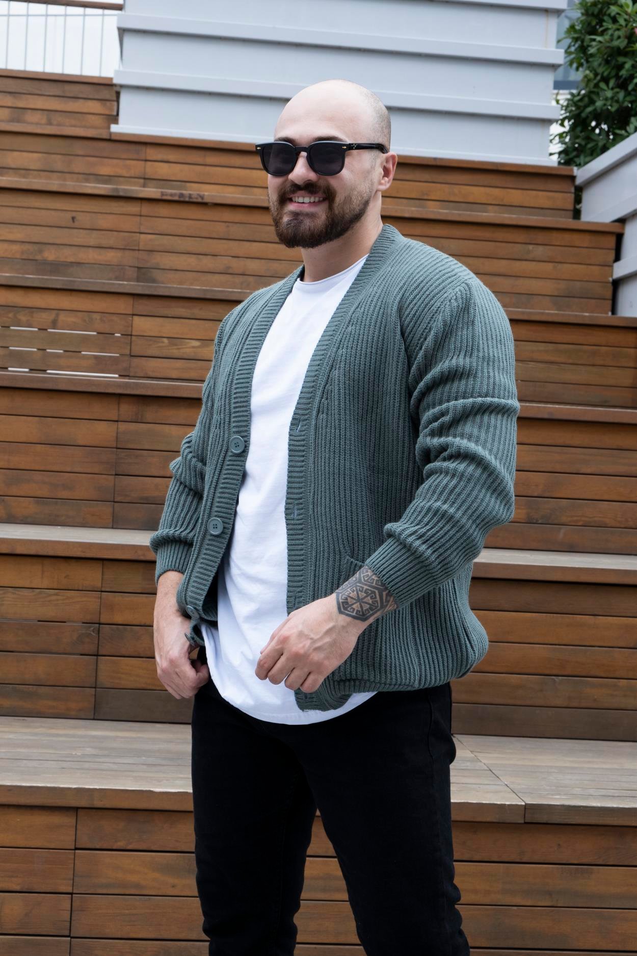 Düğme Detaylı Slim Fit Hırka (MEVY24)