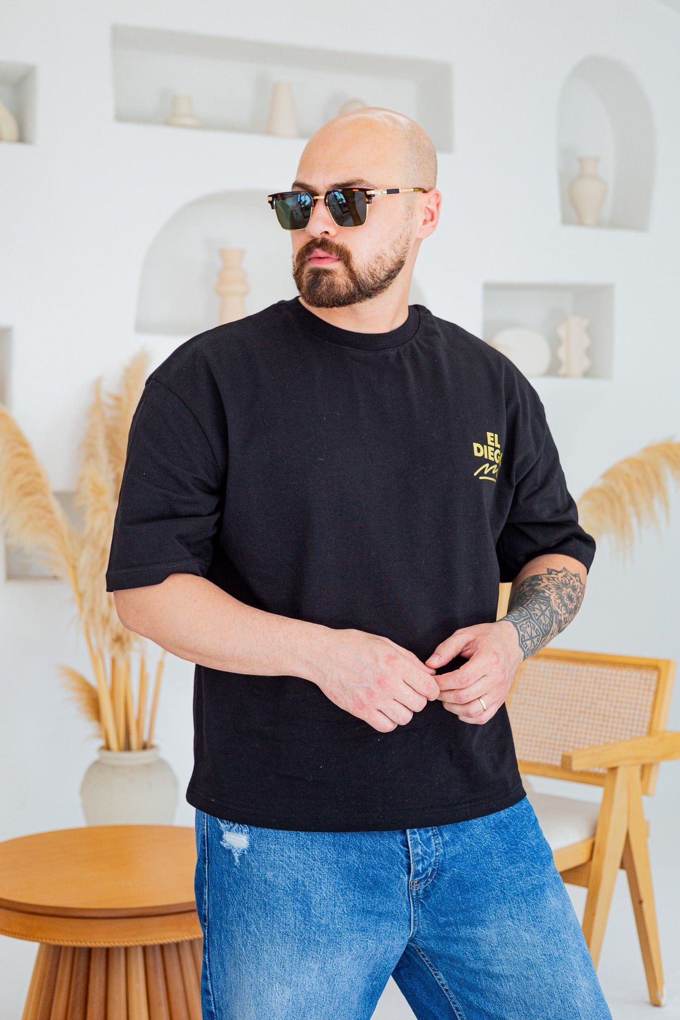 El Diego Maradona 10 Baskı Detaylı Box Fit T-Shirt(TSS92)
