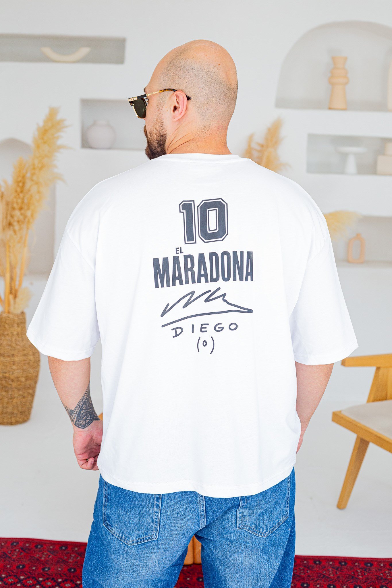 El Diego Maradona 10 Baskı Detaylı Box Fit T-Shirt(TSB93)