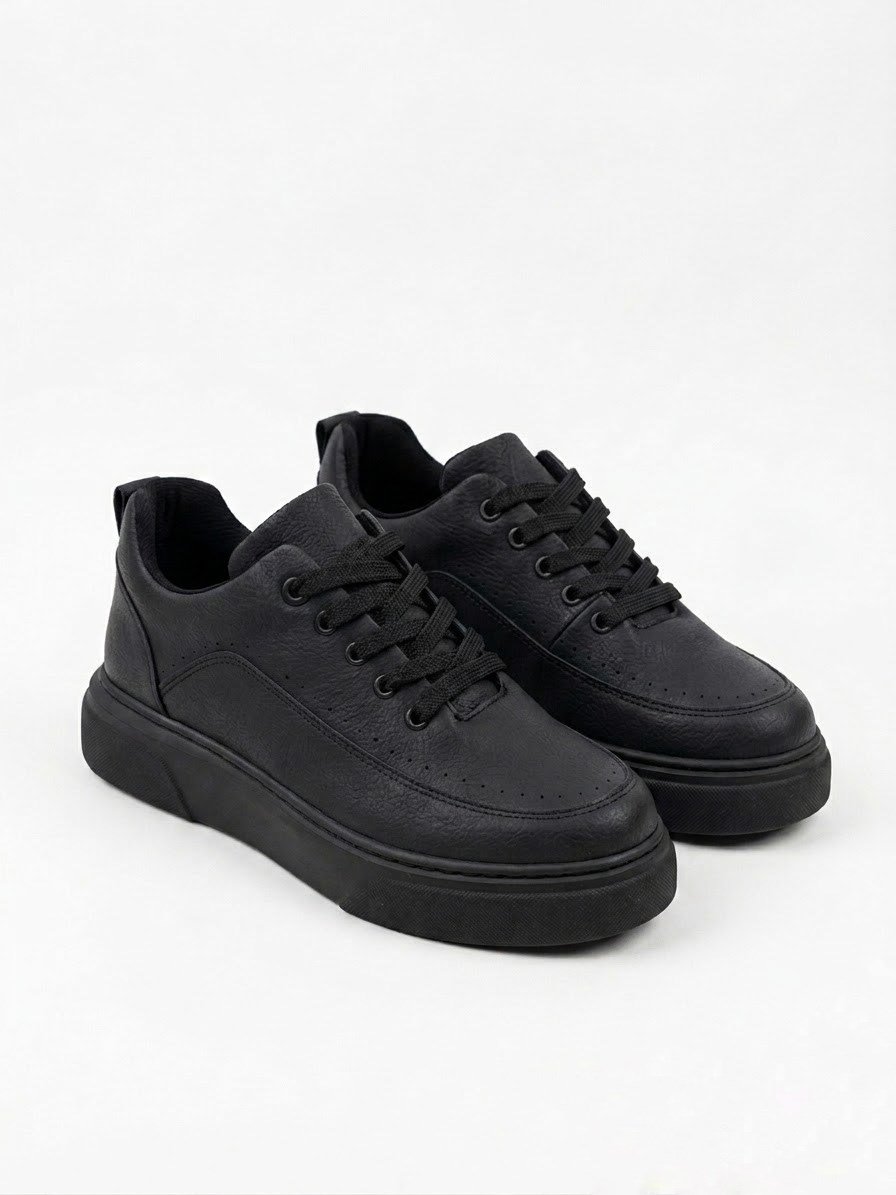 Erkek Deri Kalın Taban Günlük Sneaker Ayakkabı (AYKS19)