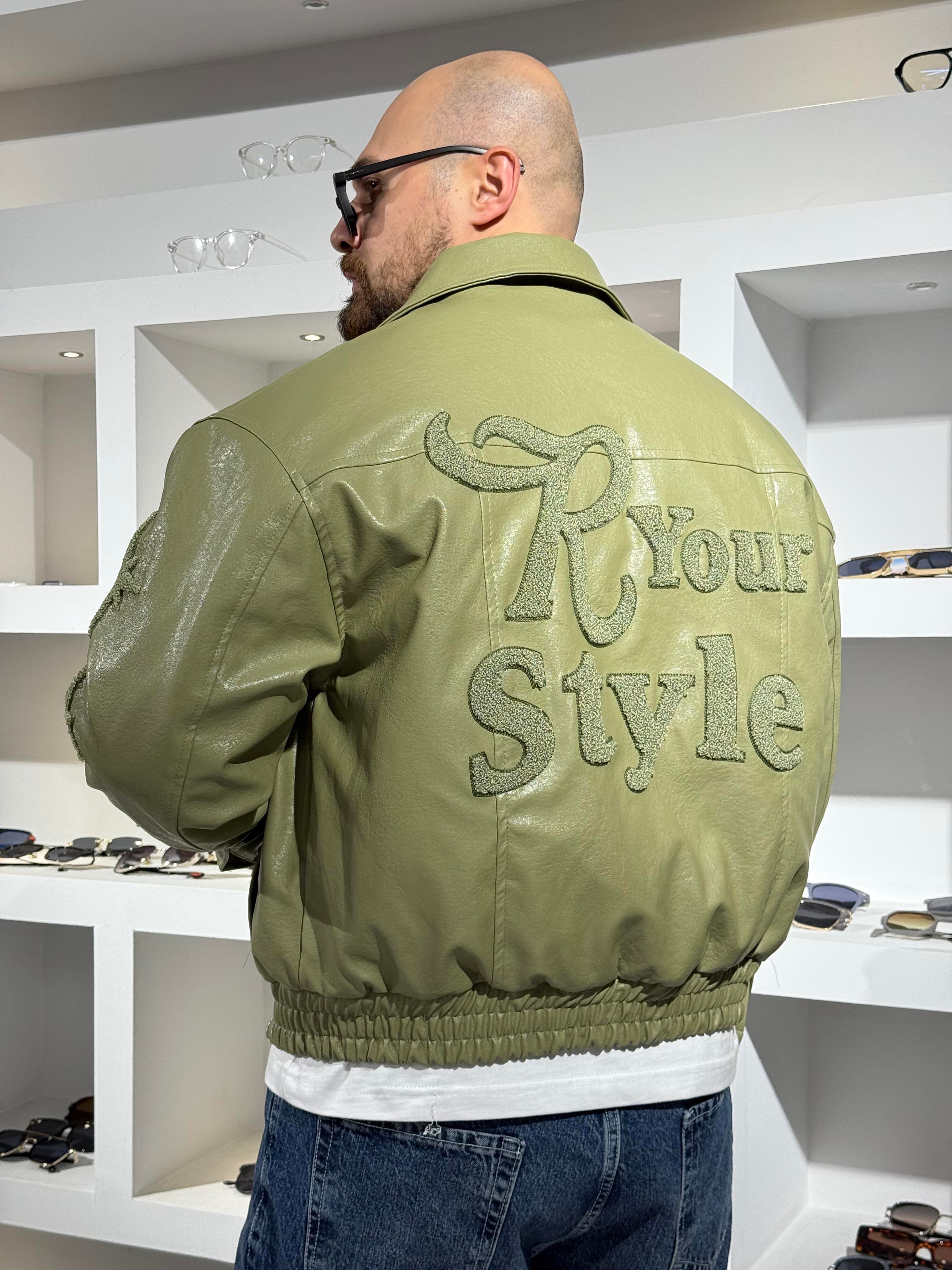 Erkek Deri R Your Style Nakışlı Astarlı Deri Mont (MTY63)