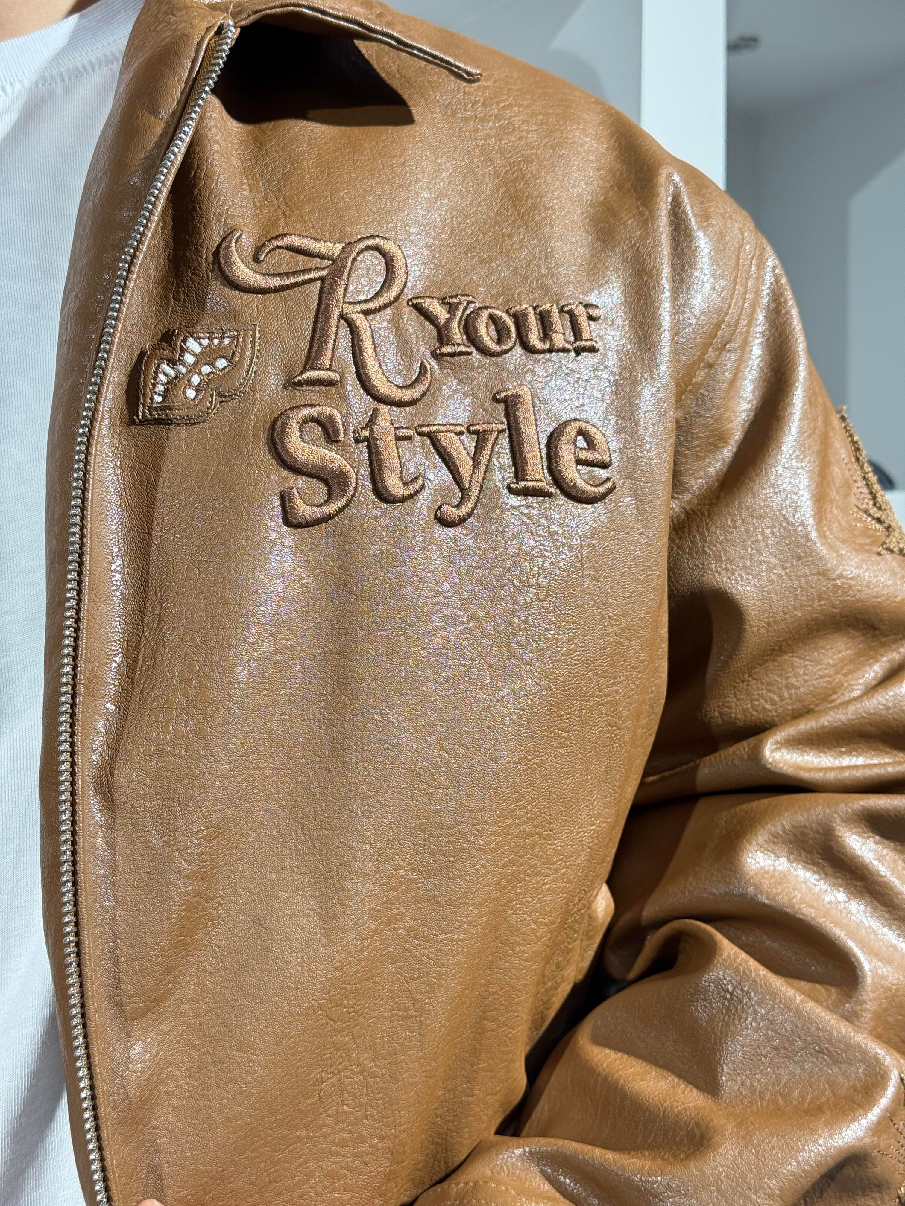 Erkek Deri R Your Style Nakışlı Astarlı Deri Mont (MTKA63)