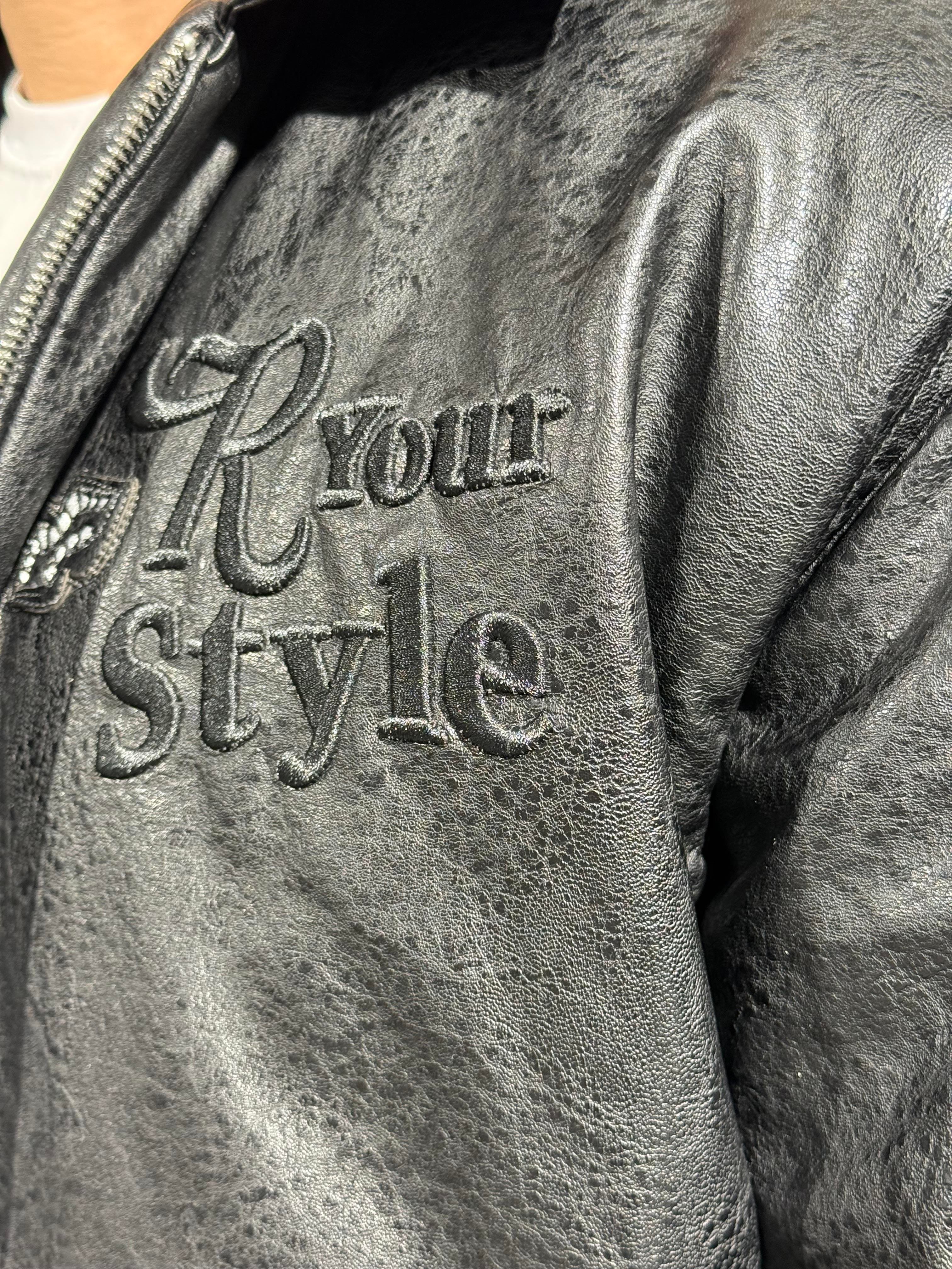 Erkek Deri R Your Style Nakışlı Astarlı Deri Mont (MTS63)