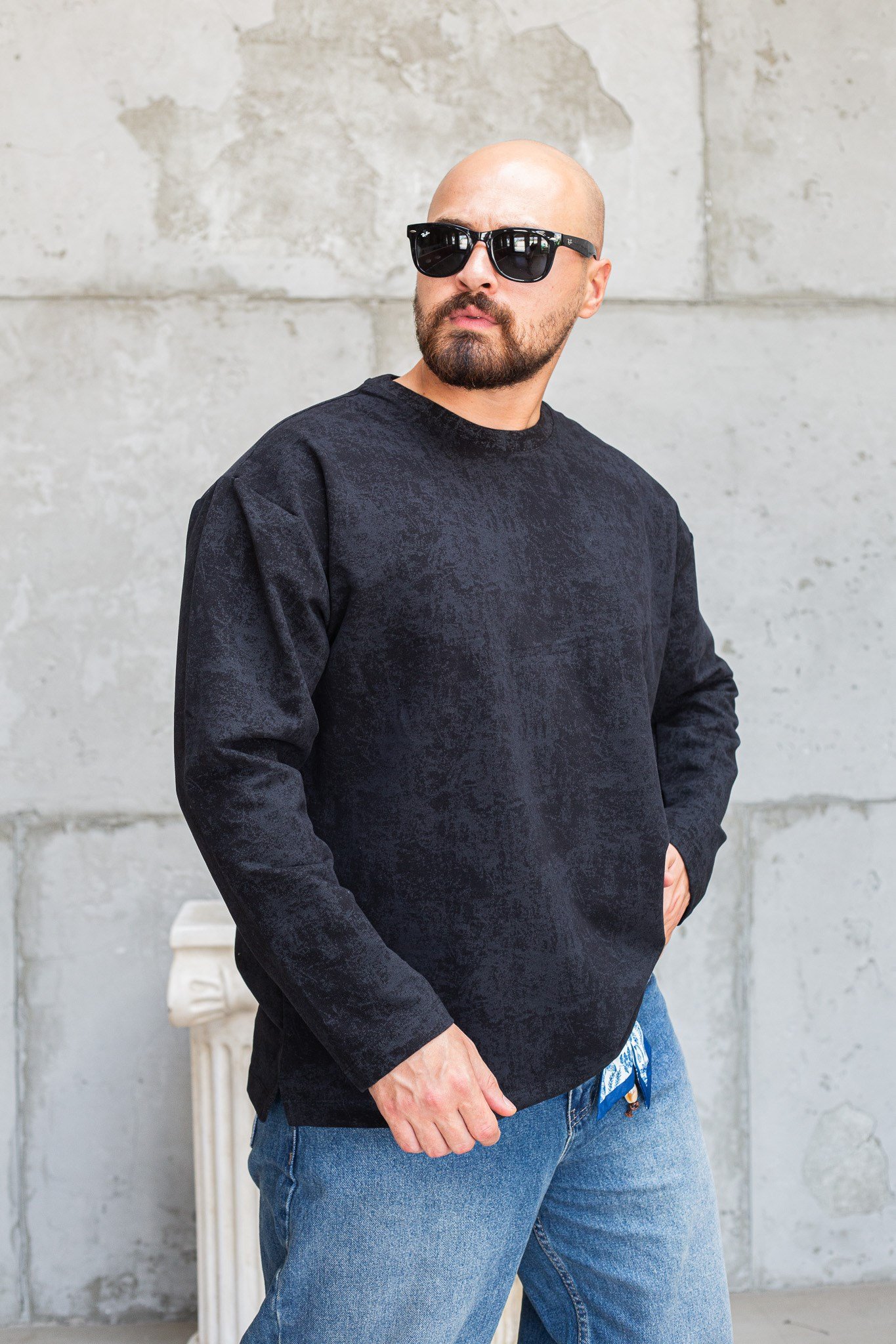Eskitme Efektli Bisiklet Yaka Oversize Sweatshirt (SVTS97)