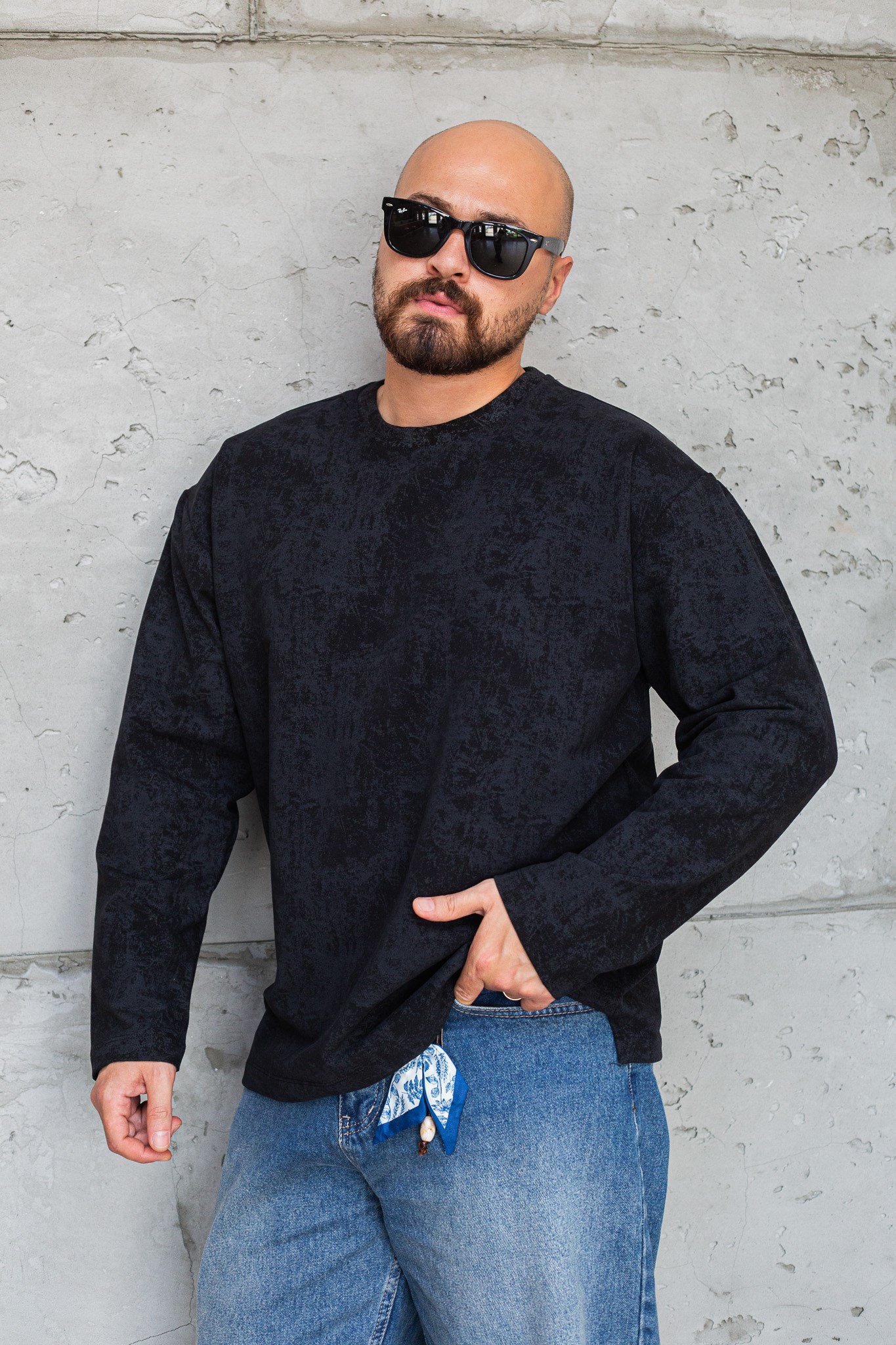 Eskitme Efektli Bisiklet Yaka Oversize Sweatshirt (SVTS97)