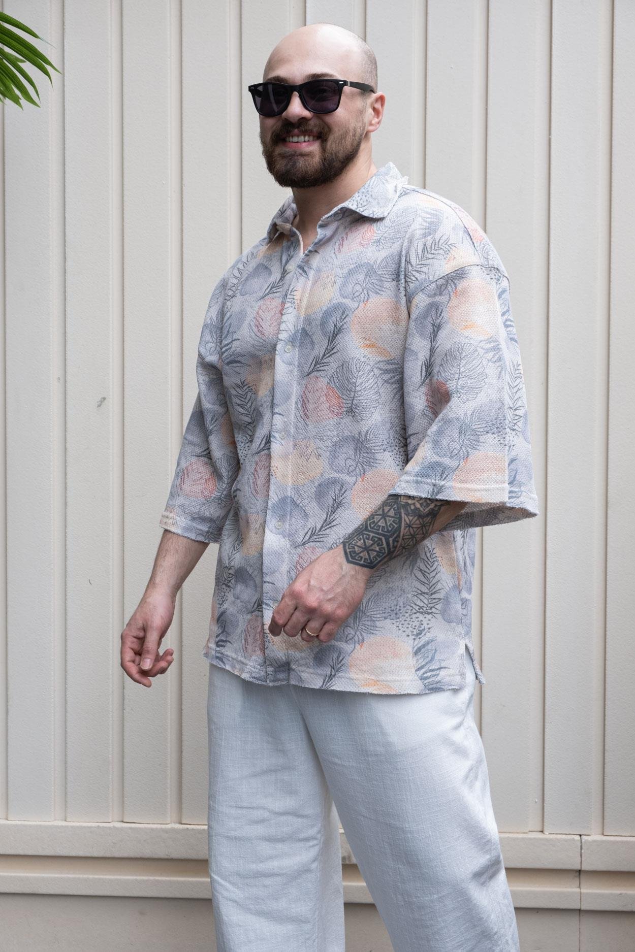 Fakir Kol Dijital Baskılı Oversize Gömlek (GM23)