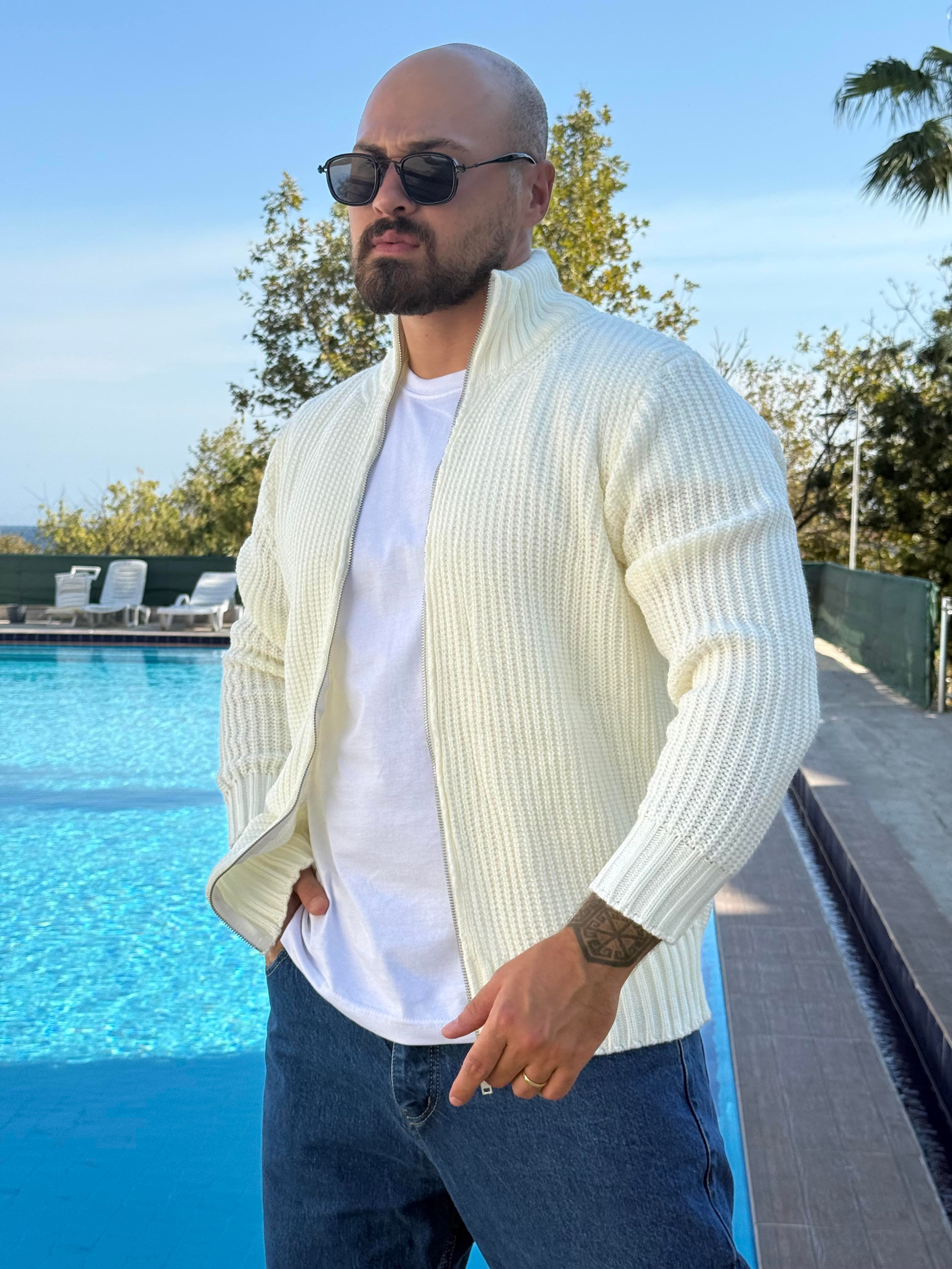 Fermuarlı Örme Hırka (MEVB43)