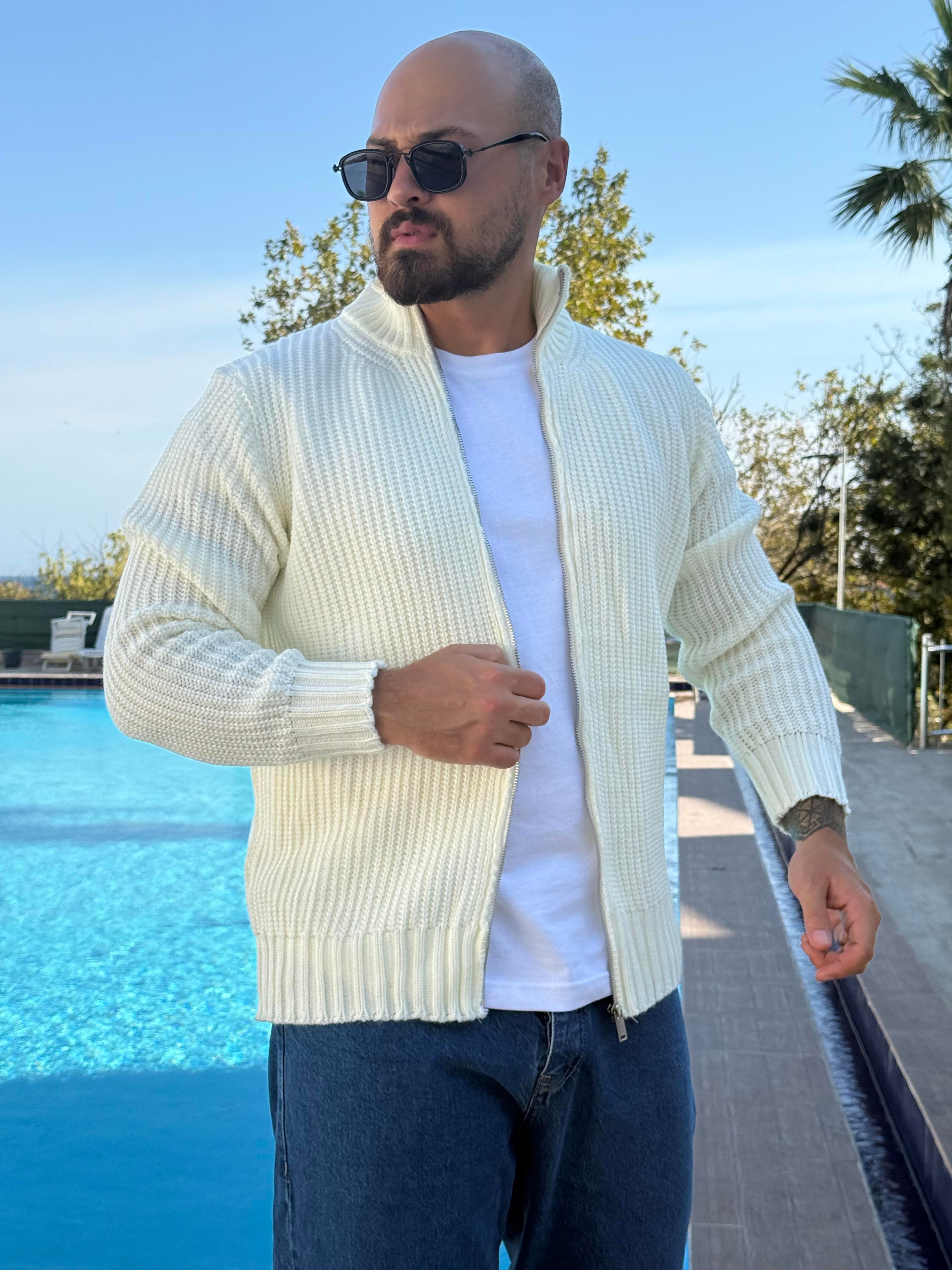 Fermuarlı Örme Hırka (MEVB43)