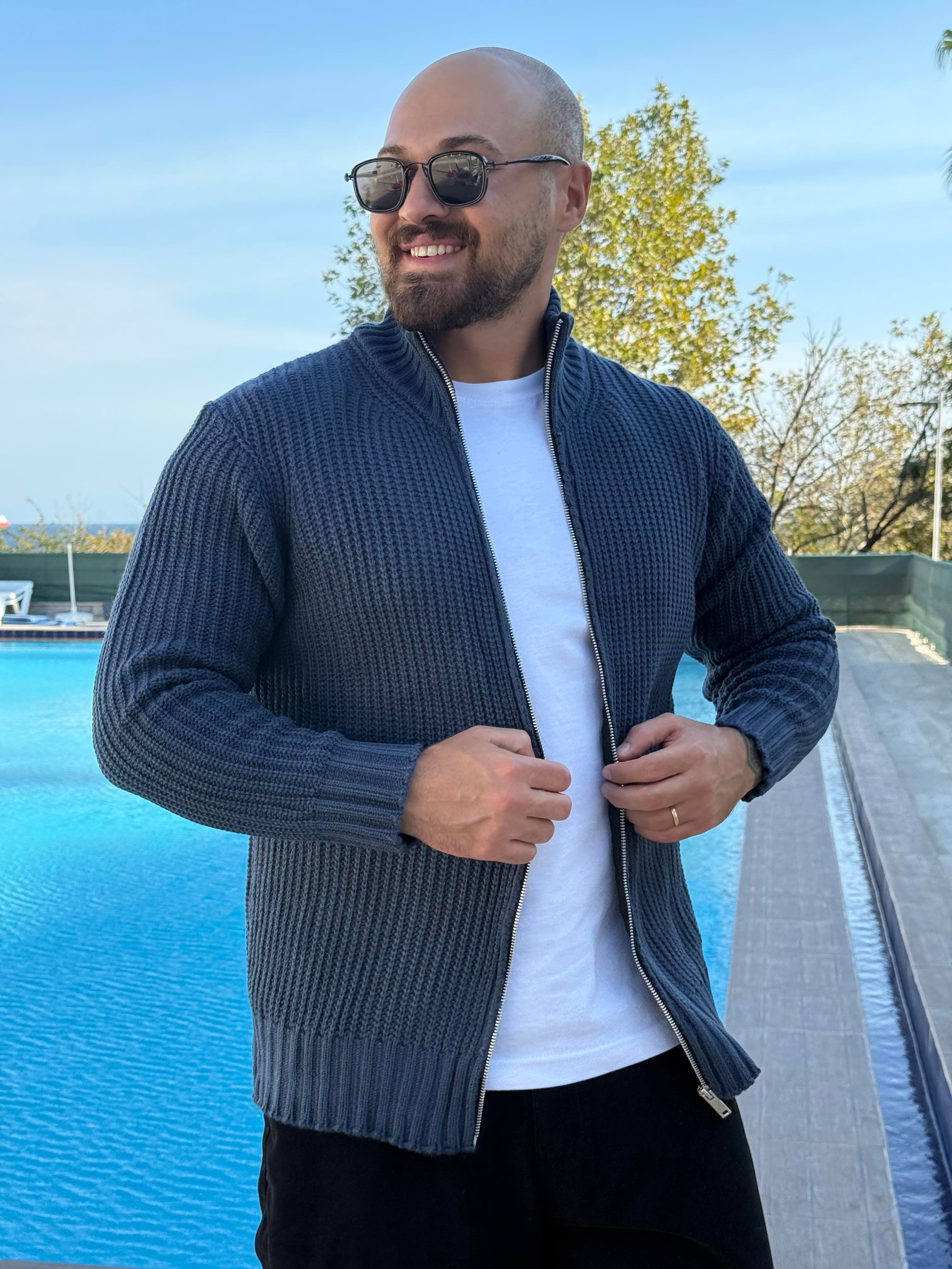 Fermuarlı Örme Hırka (MEVM43)