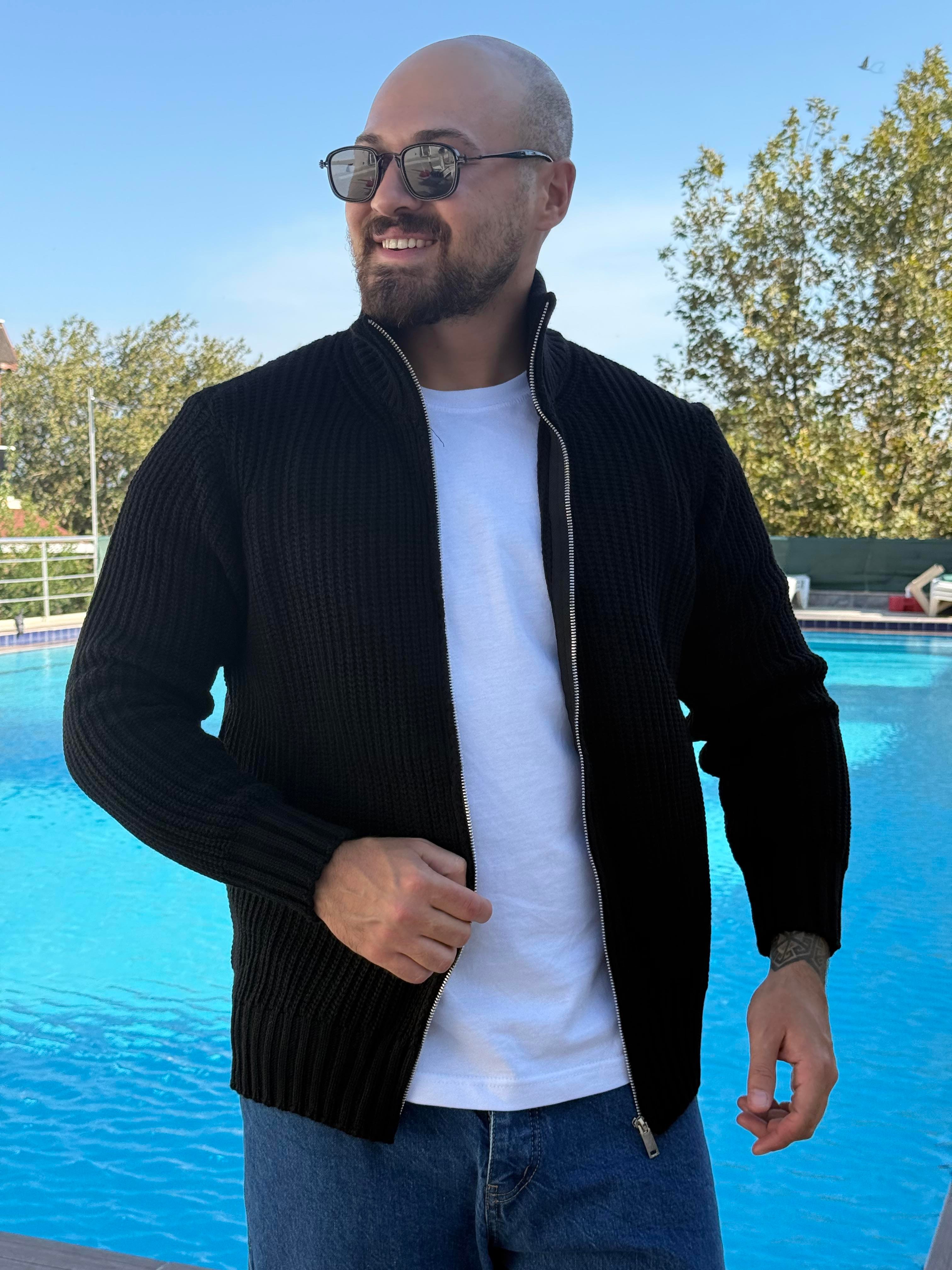 Fermuarlı Örme Hırka (MEVS43)