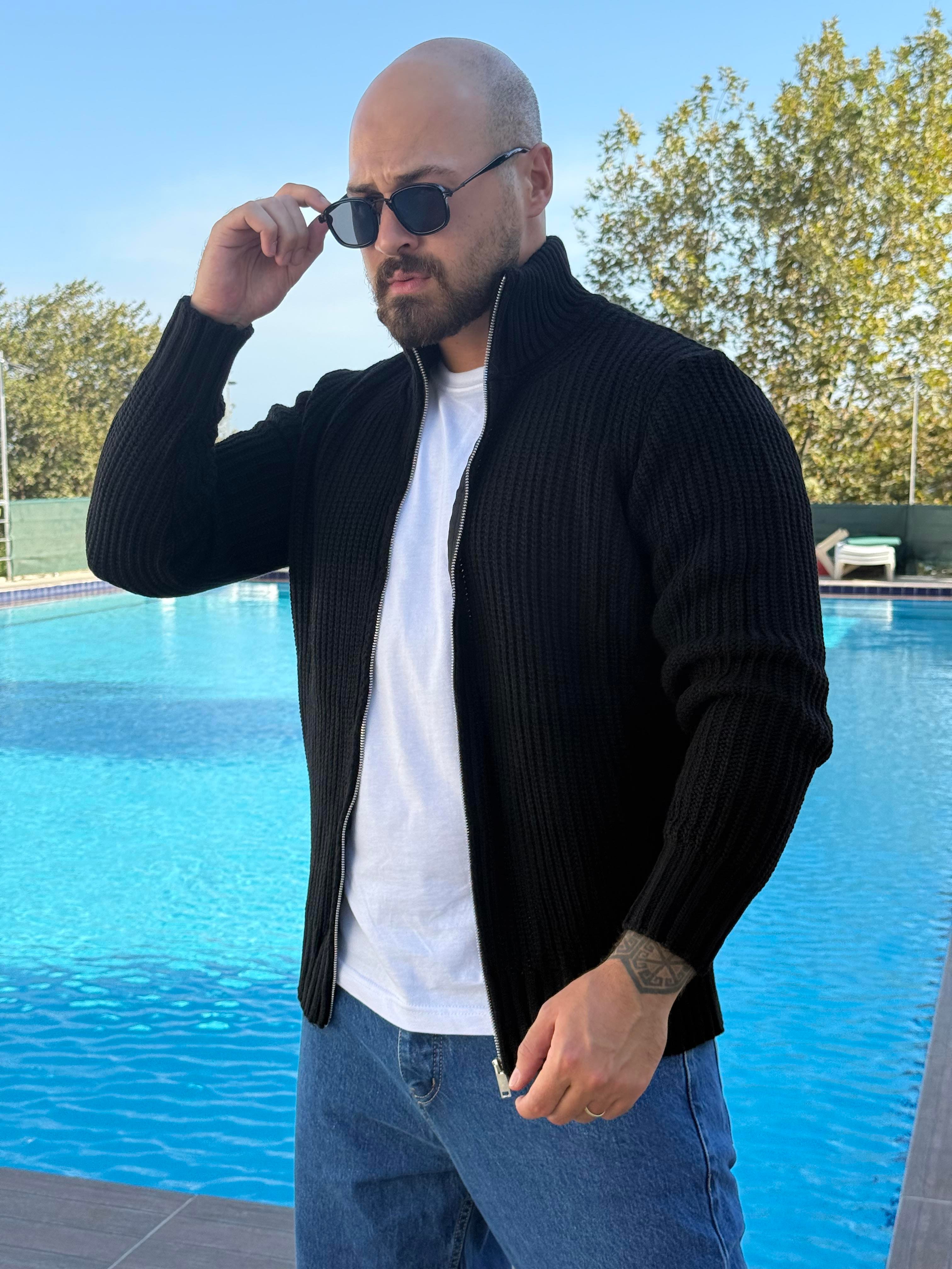 Fermuarlı Örme Hırka (MEVS43)