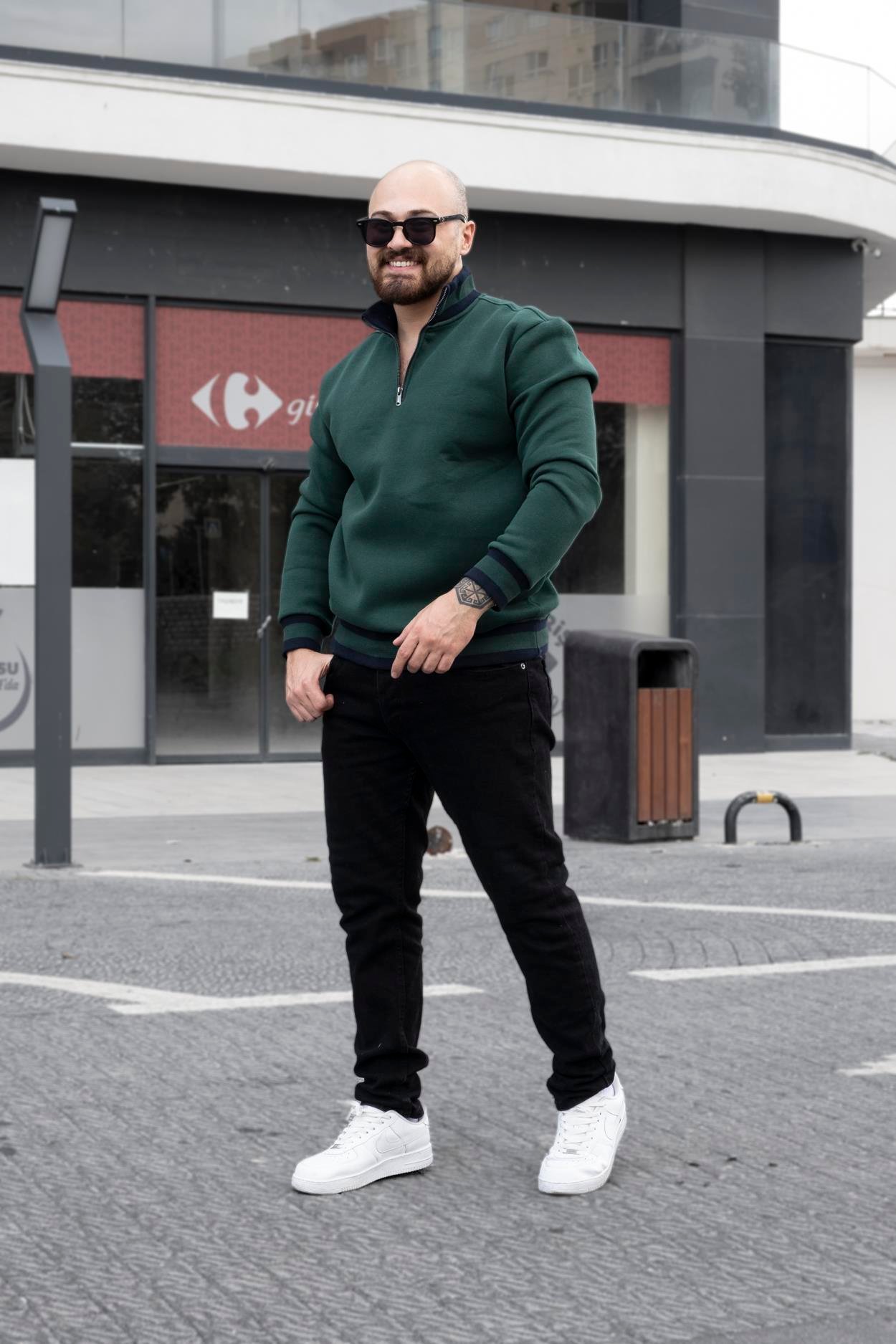Fermuarlı Üç İplik Sweatshirt (SVTY27)