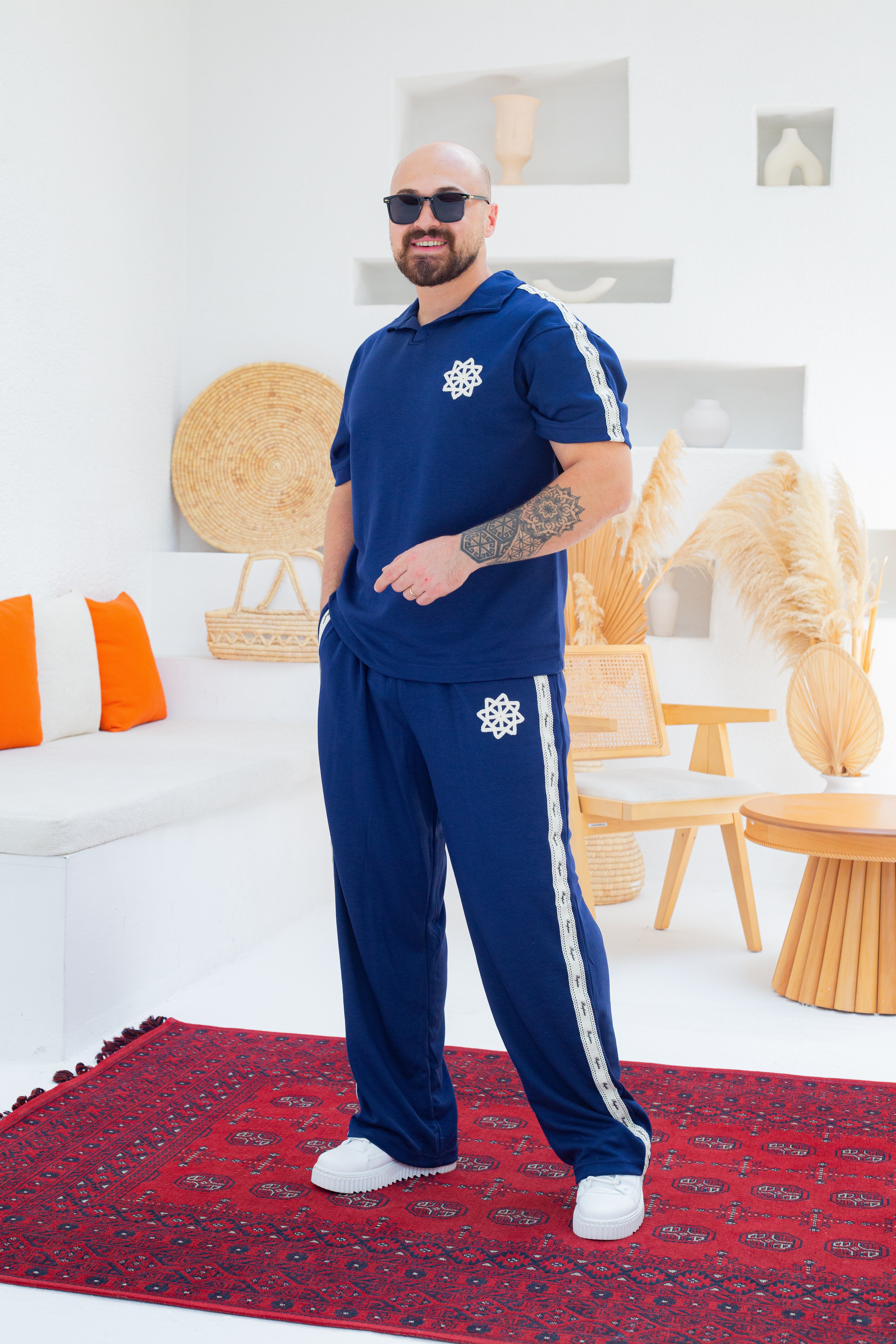 Geometrik Nakış ve Şerit Detaylı Oysho Oversize Takım (TKL54)