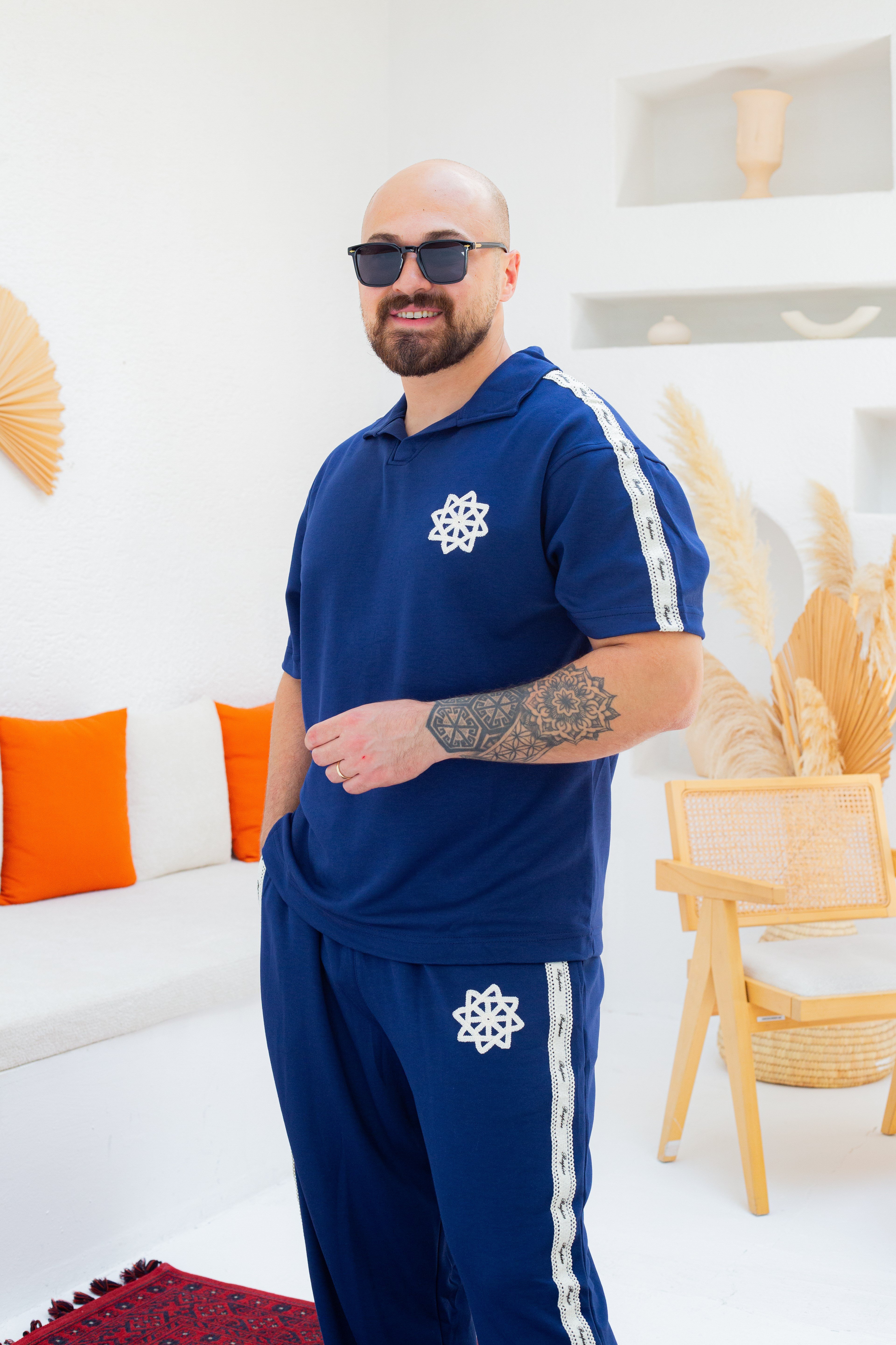 Geometrik Nakış ve Şerit Detaylı Oysho Oversize Takım (TKL54)