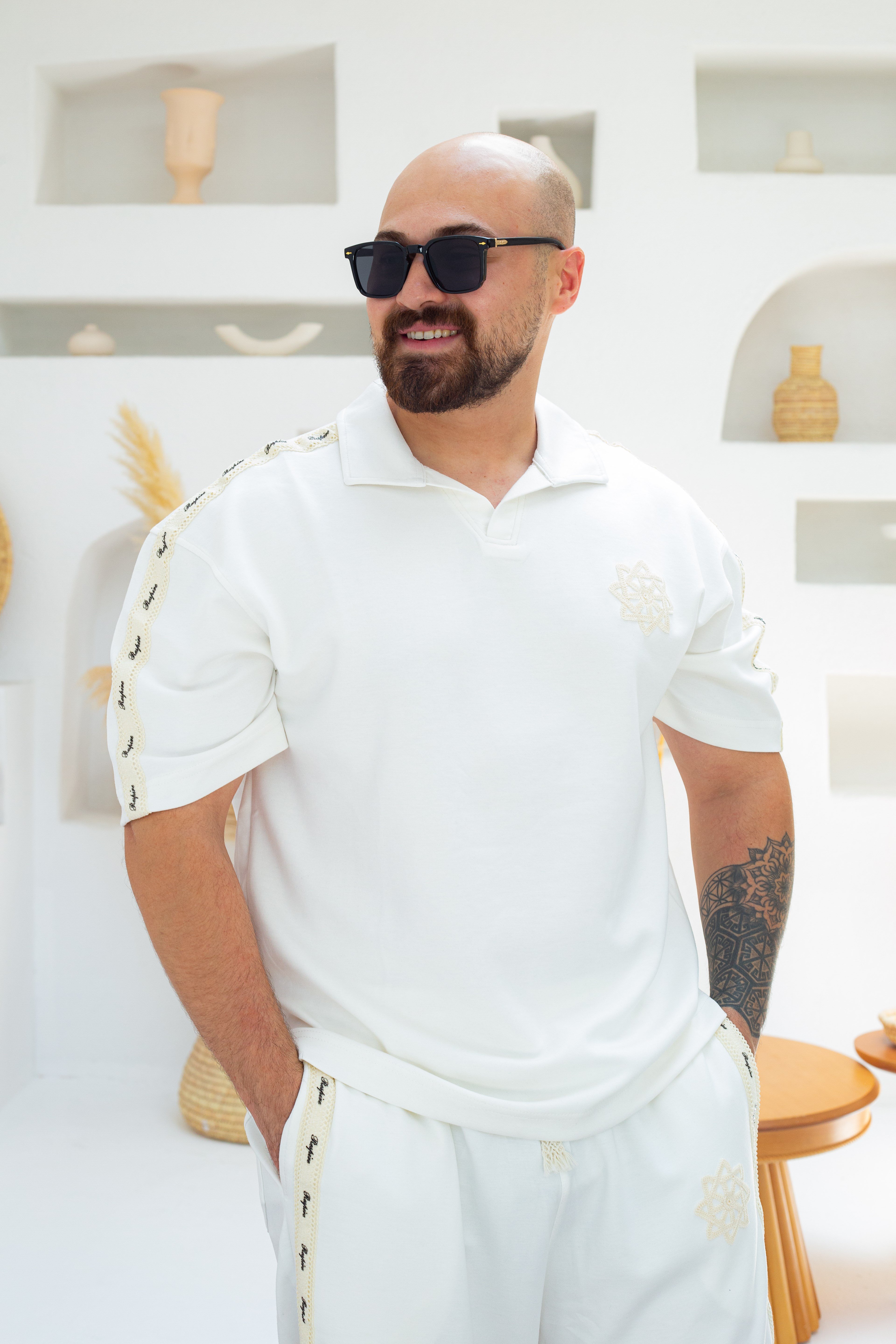 Geometrik Nakış ve Şerit Detaylı Oysho Oversize Takım (TKB54)