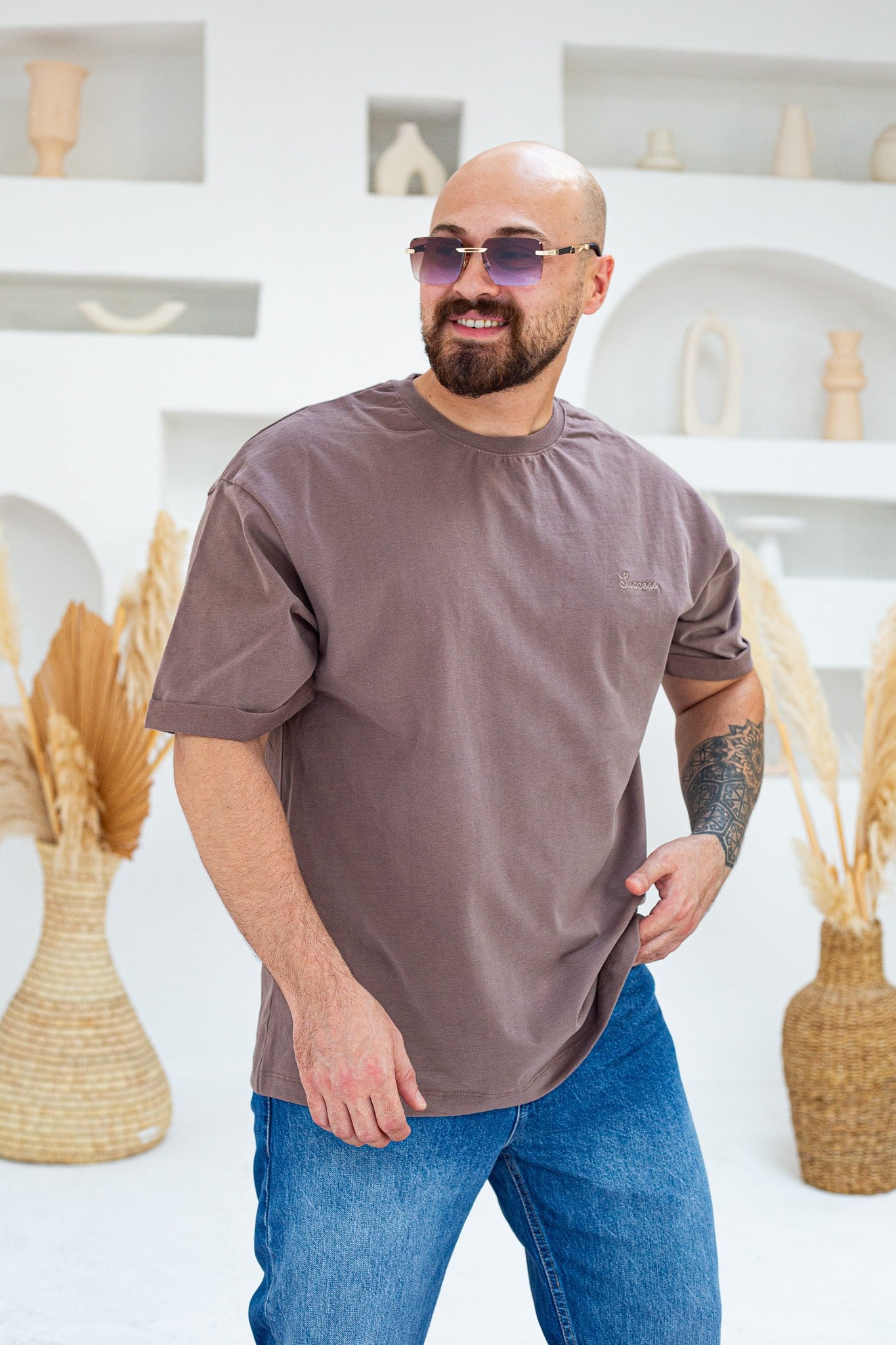 Göğüs Nakış Detaylı Oversize T-Shirt (TSKA109)