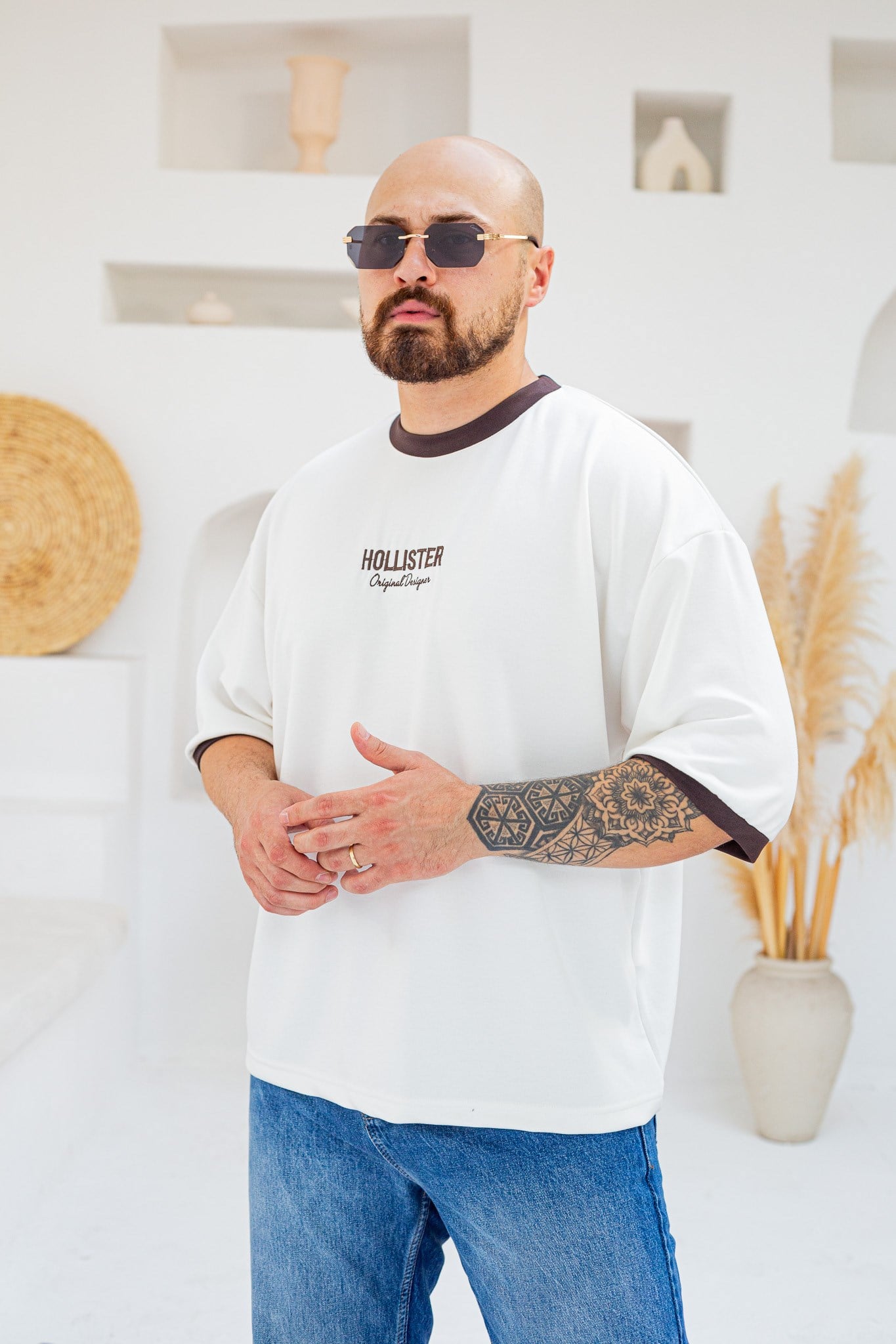 Göğüs Nakış Detaylı Oysho Kumaş T-shirt (TSB101)
