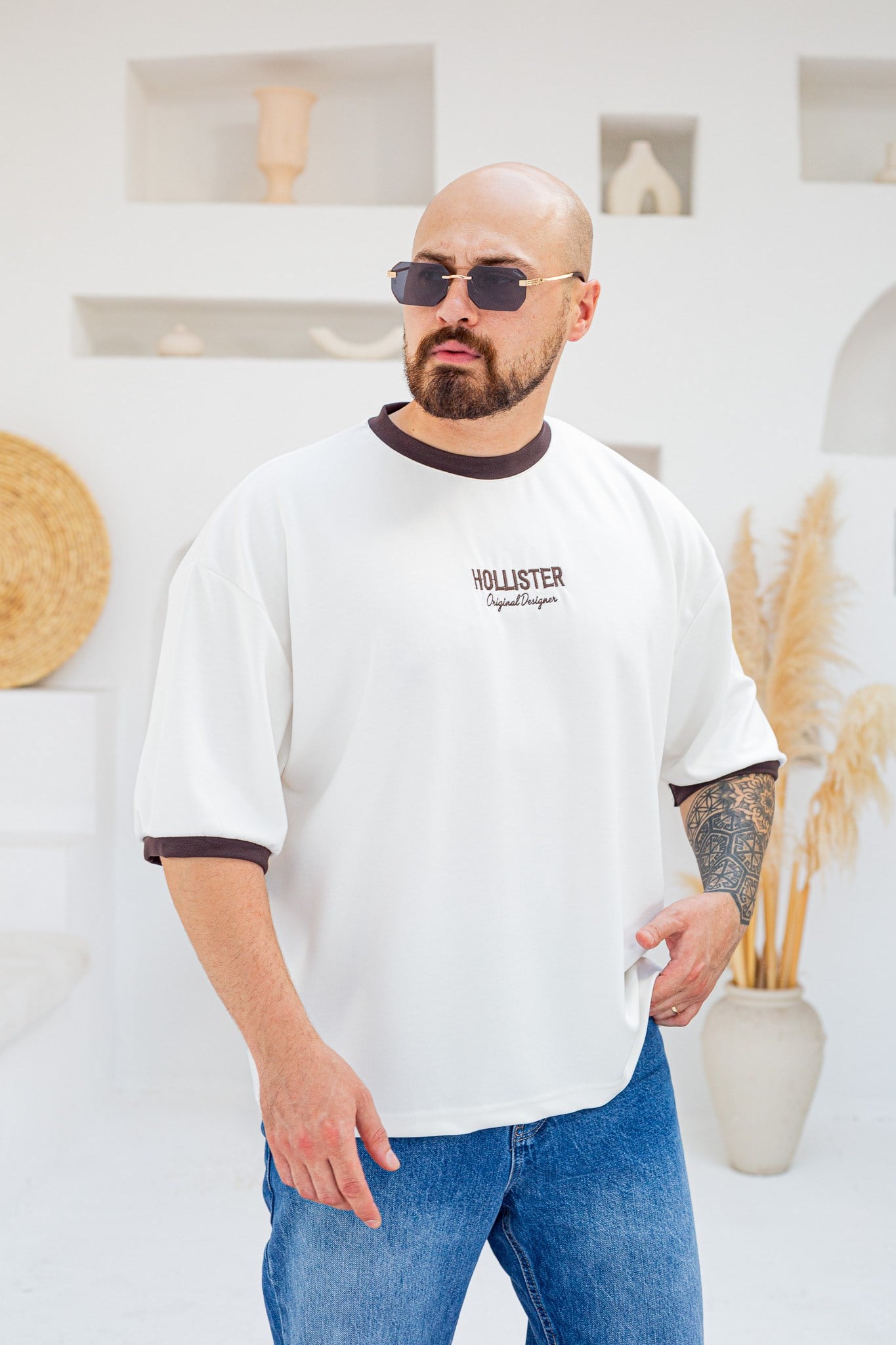 Göğüs Nakış Detaylı Oysho Kumaş T-shirt (TSB101)