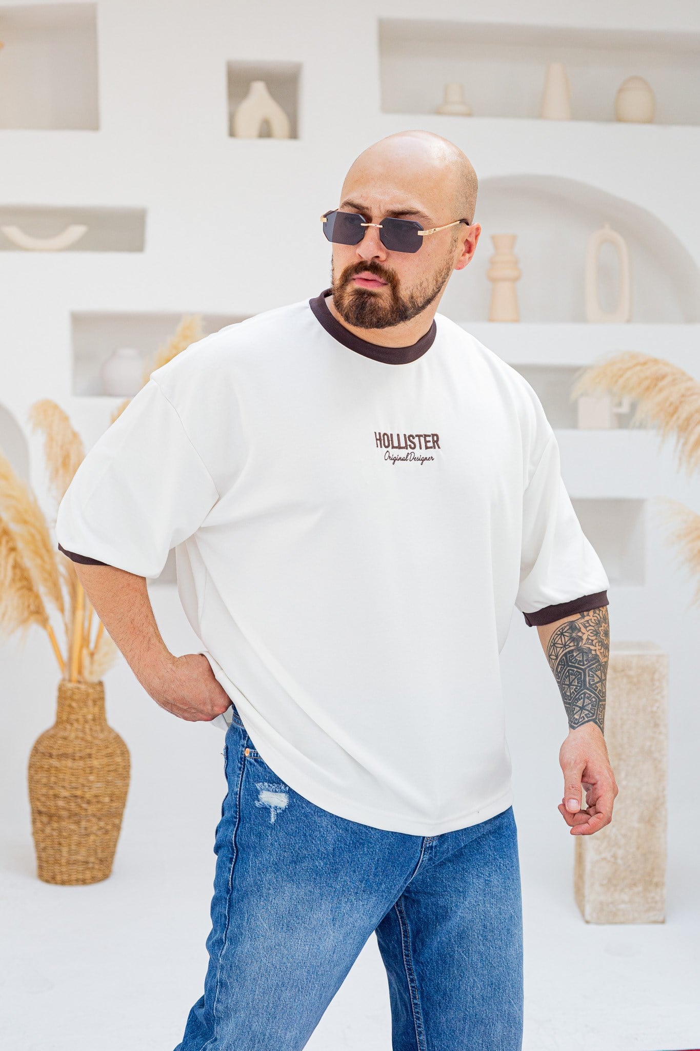 Göğüs Nakış Detaylı Oysho Kumaş T-shirt (TSB101)