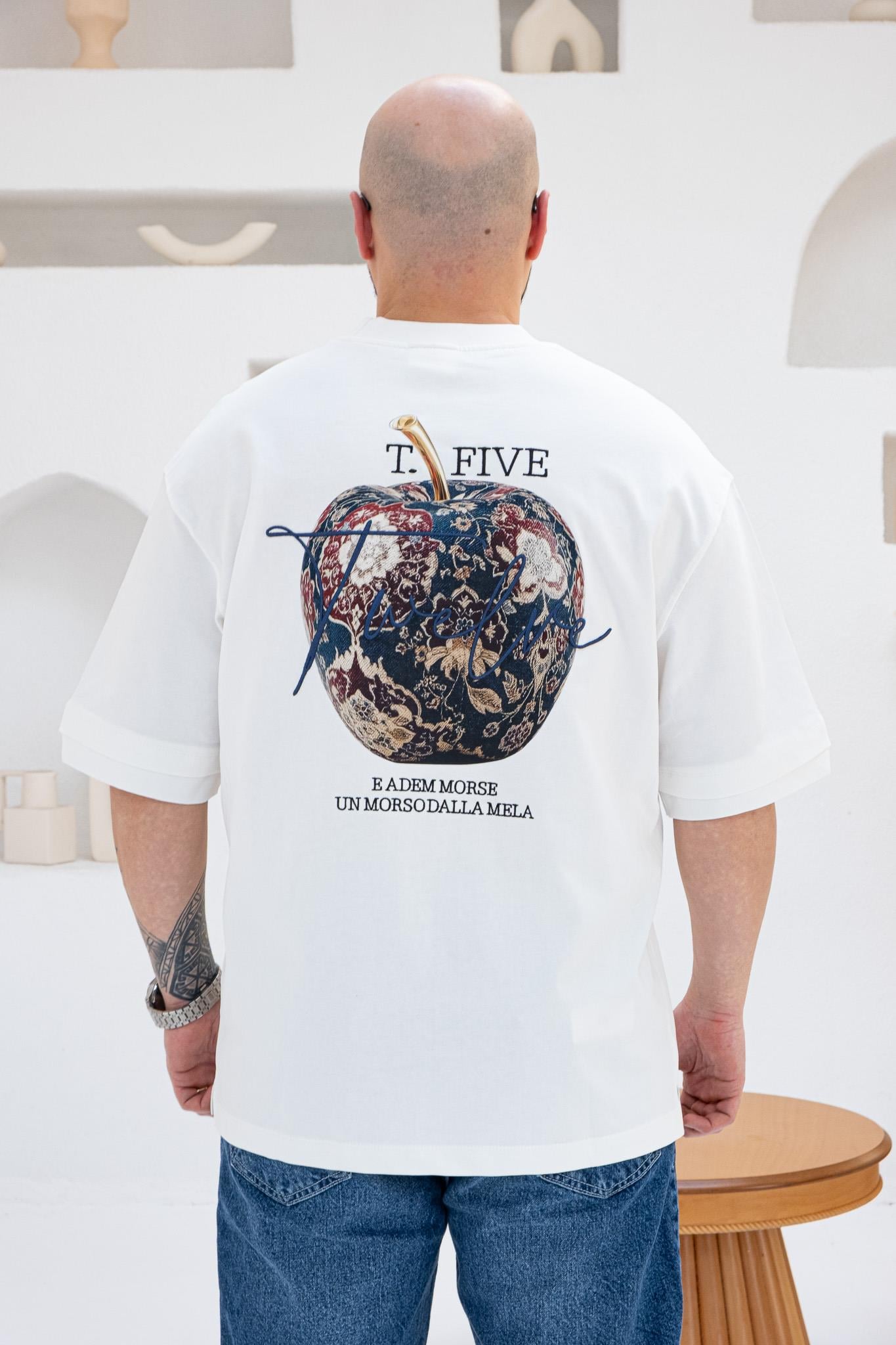 Göğüs Sırt Baskılı Ve Nakışlı Oversize T-shirt(TSB55)
