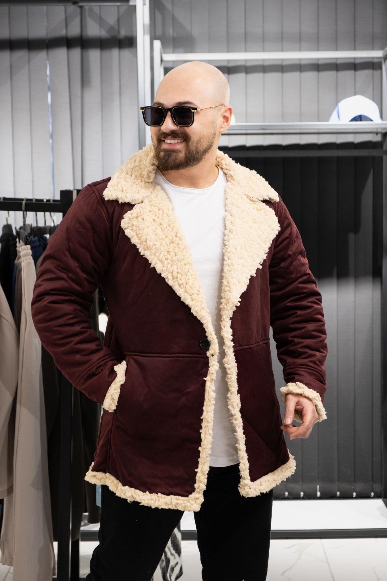 İçi Kürklü Nubuk Kaban (SRK-BORDO)