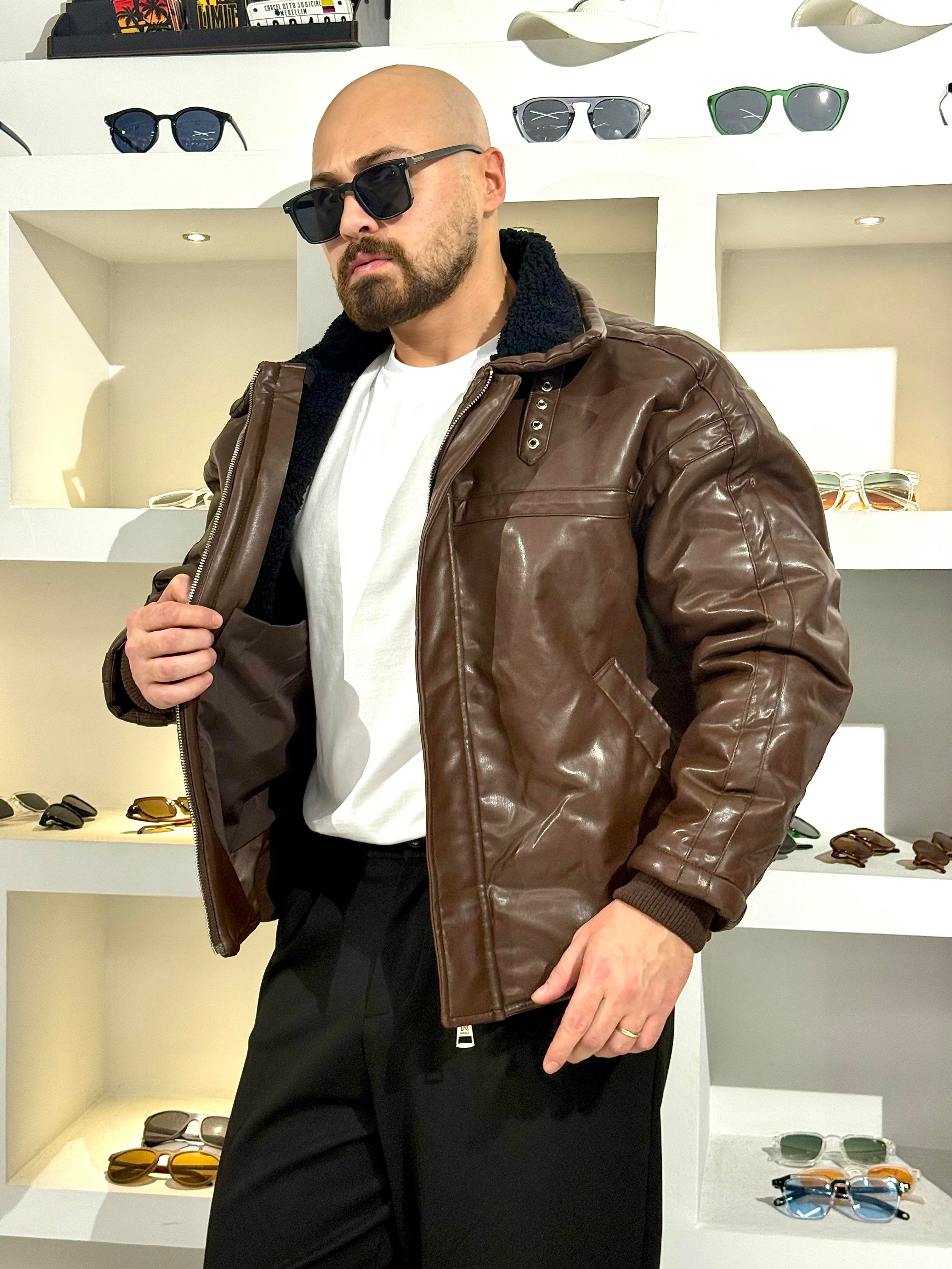 İçi Kürklü Rahat Kalıp Deri Mont (MTK57)