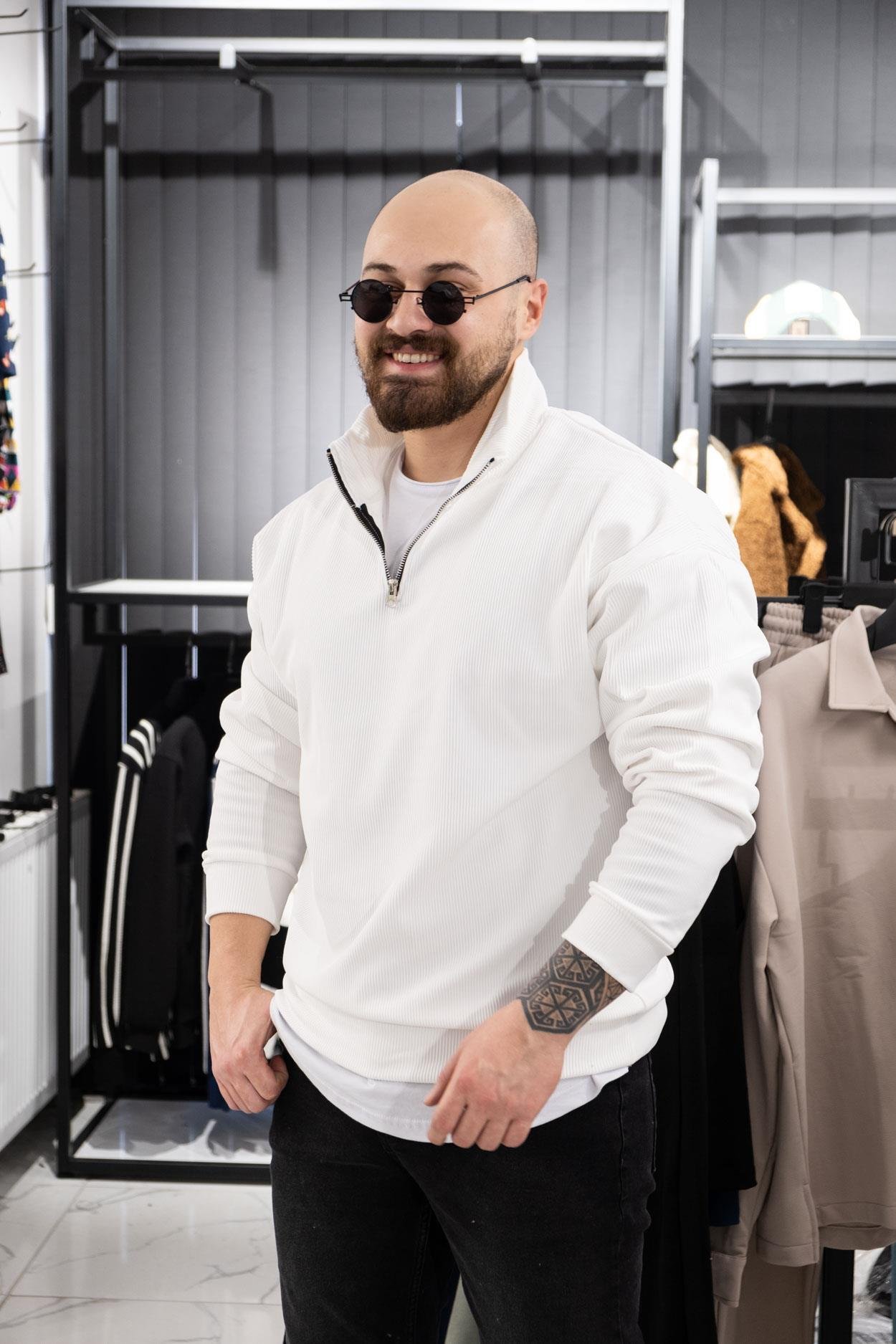 Jakarlı Şardonlu Rahat Kalıp Sweatshirt (K-SWTB7)