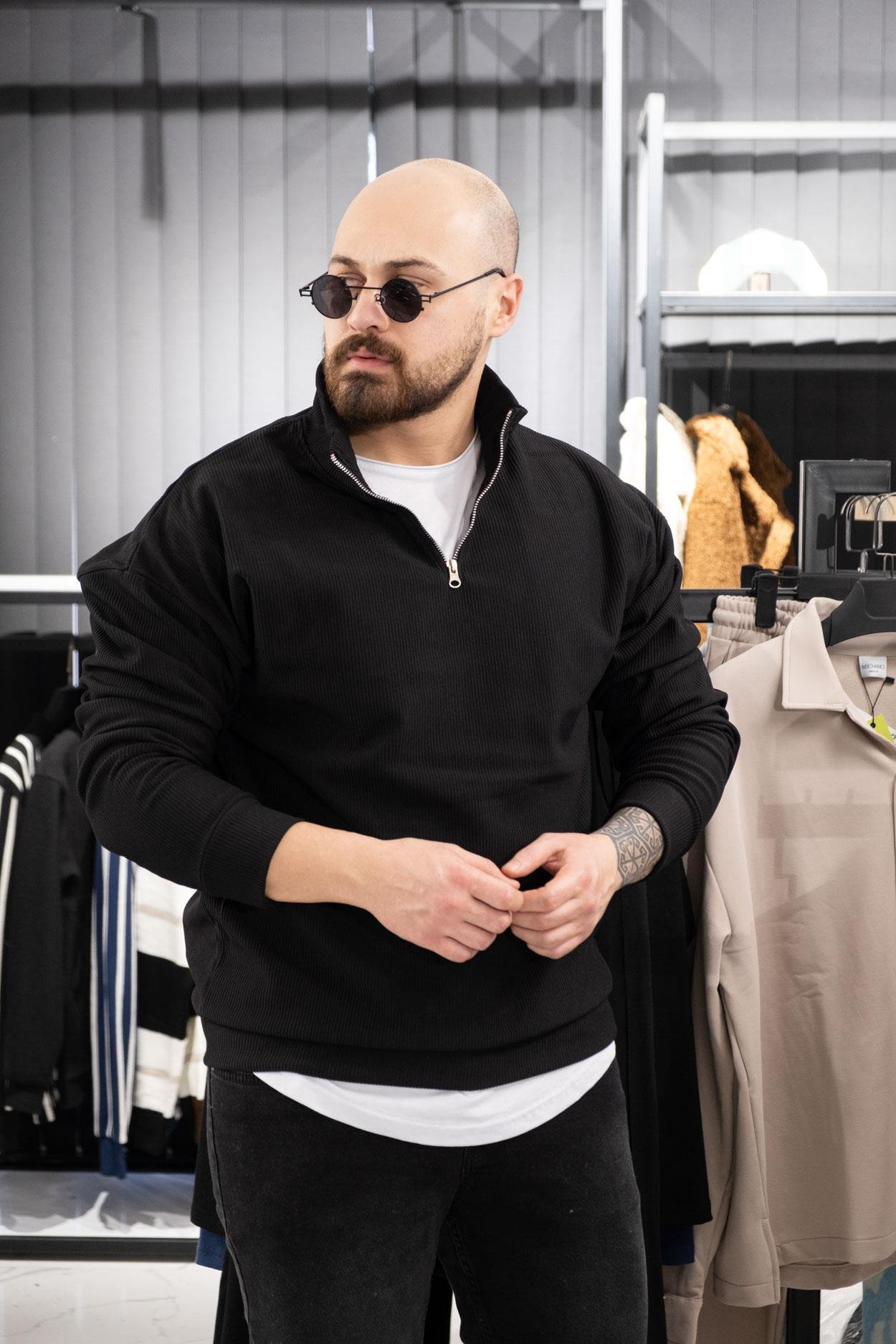 Jakarlı Şardonlu Rahat Kalıp Sweatshirt (K-SWTS7)