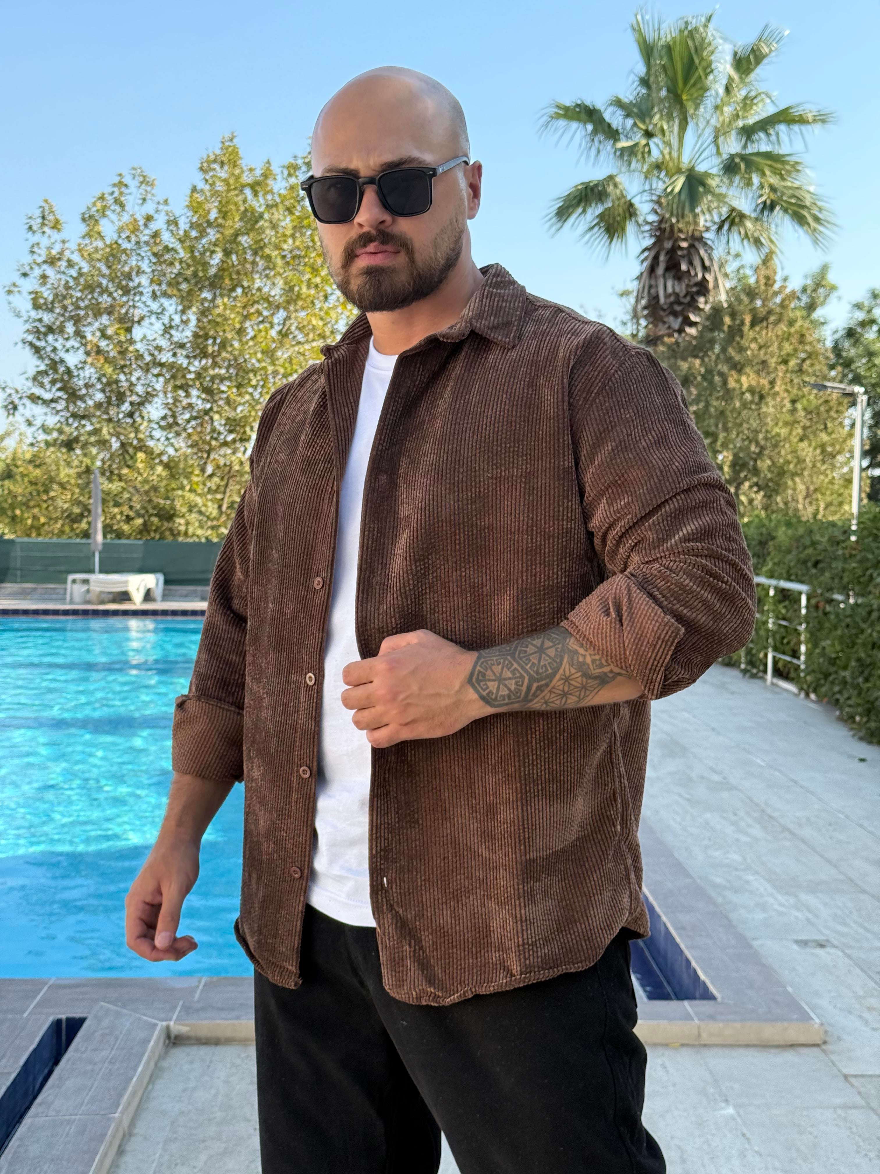 Kadife Kumaş Rahat Kalıp Gömlek (GMKA44)