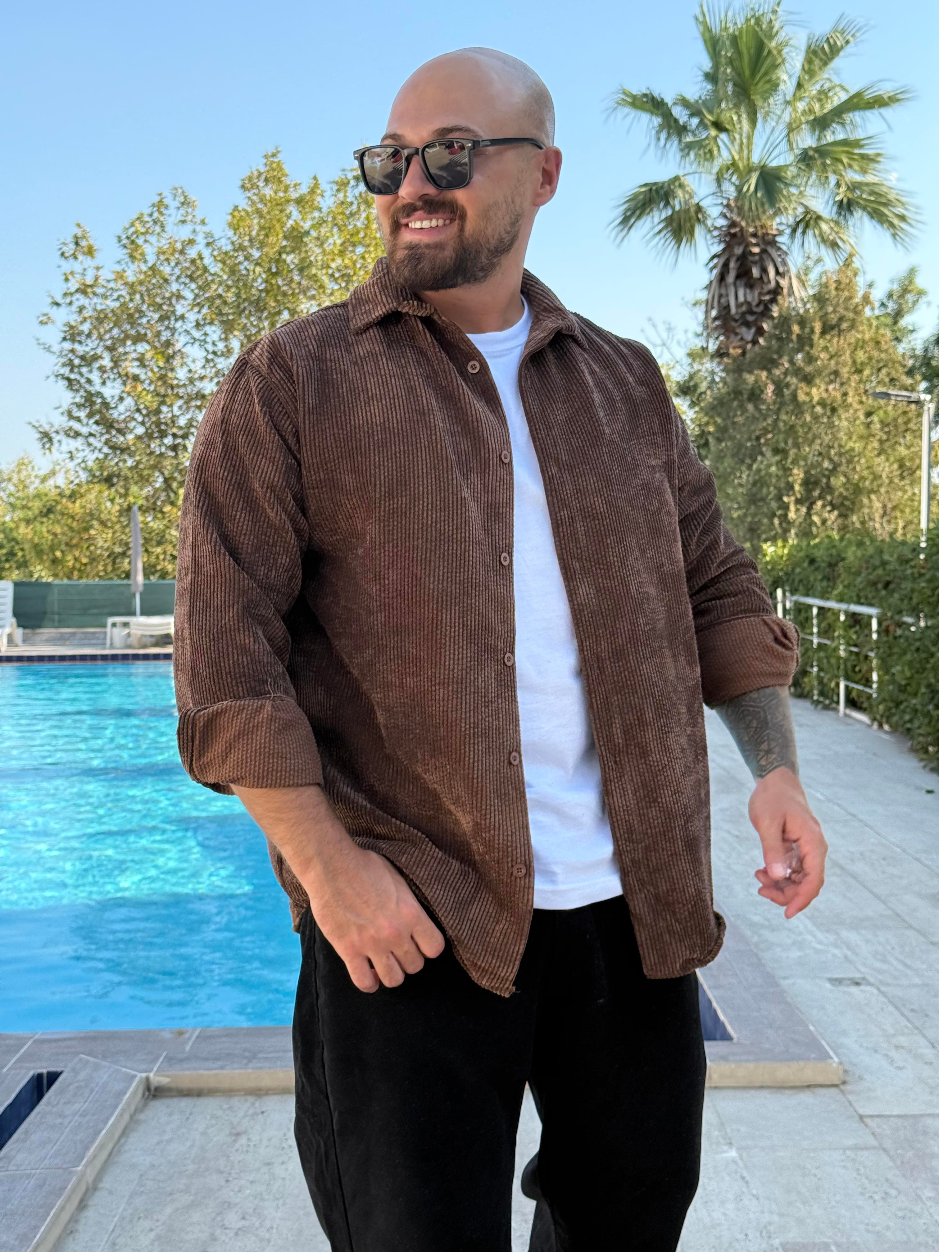 Kadife Kumaş Rahat Kalıp Gömlek (GMKA44)