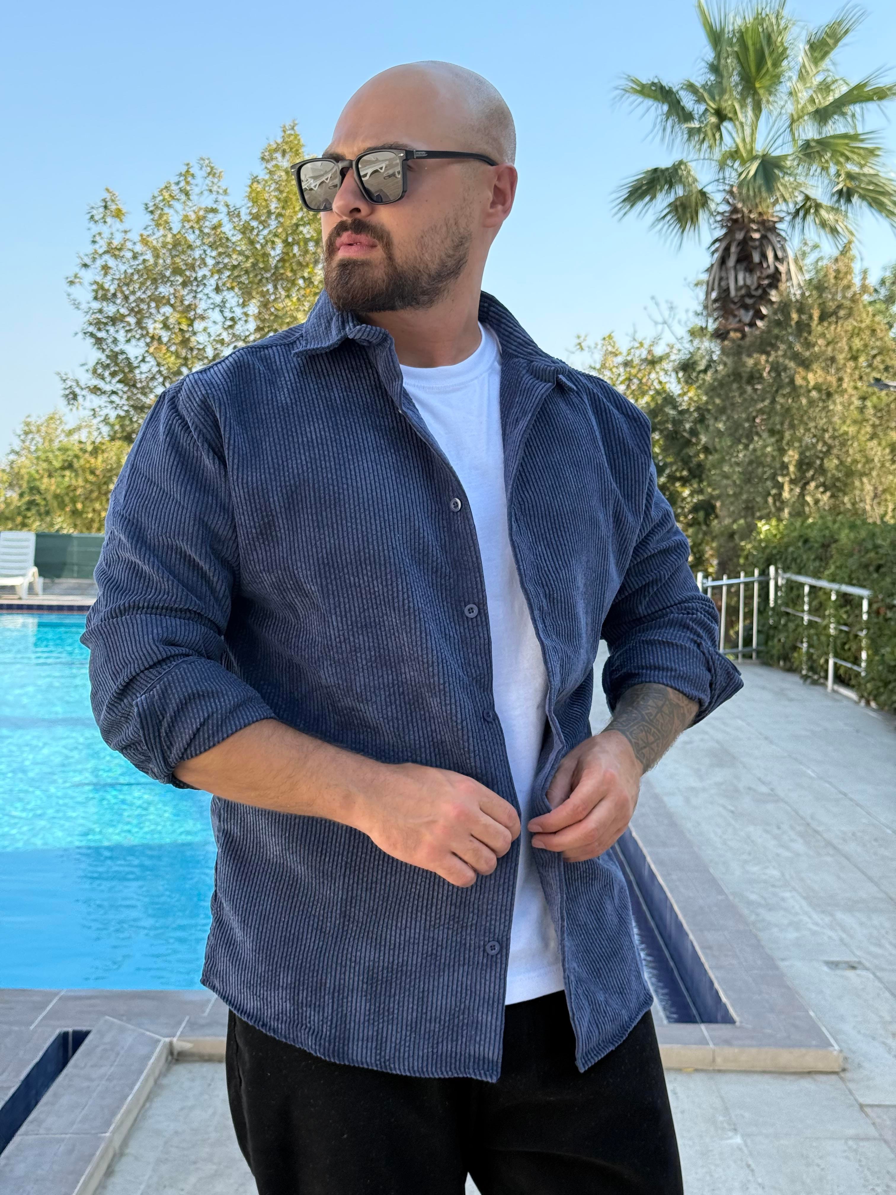Kadife Kumaş Rahat Kalıp Gömlek (GML44)