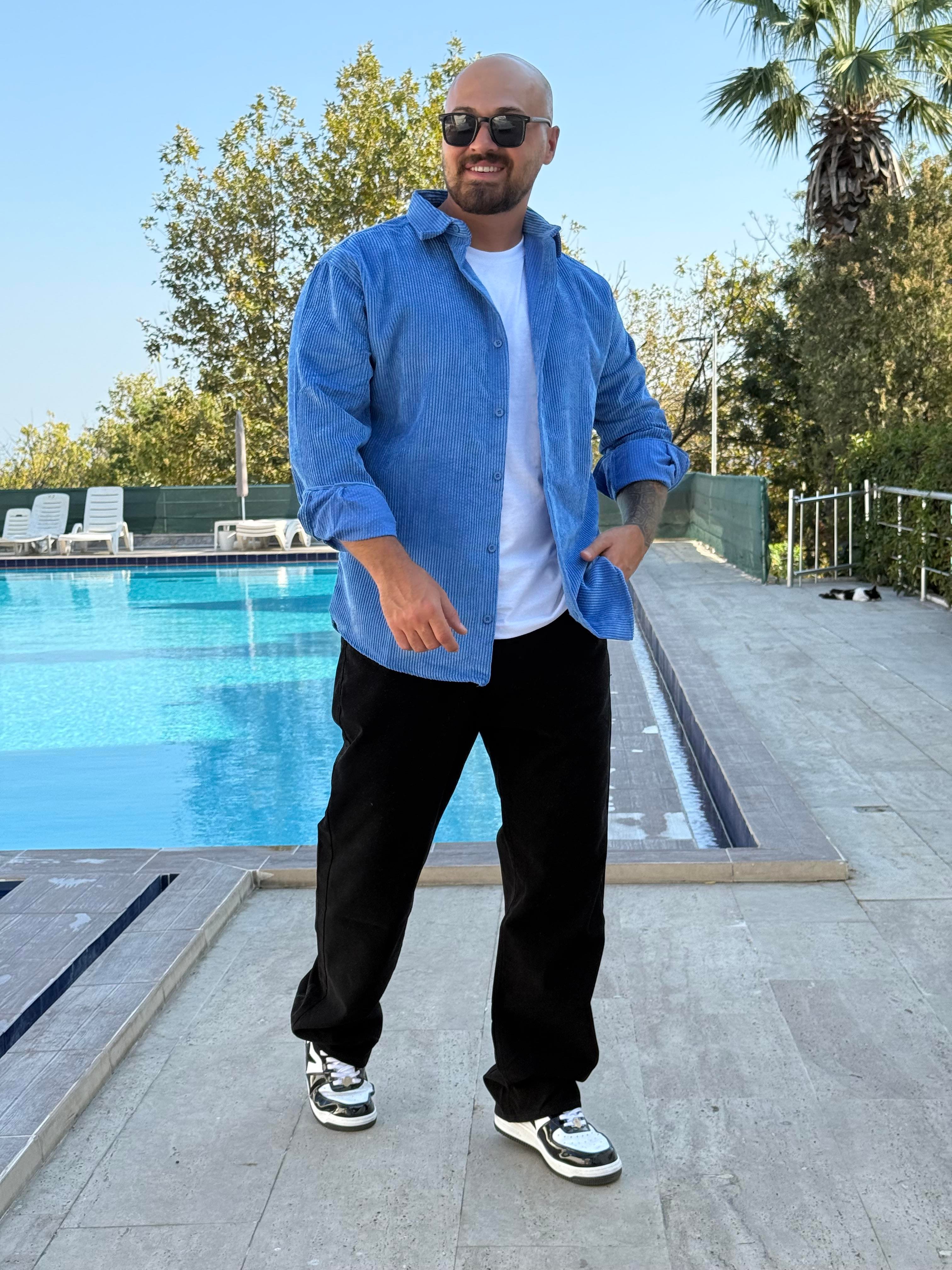 Kadife Kumaş Rahat Kalıp Gömlek (GMM44)