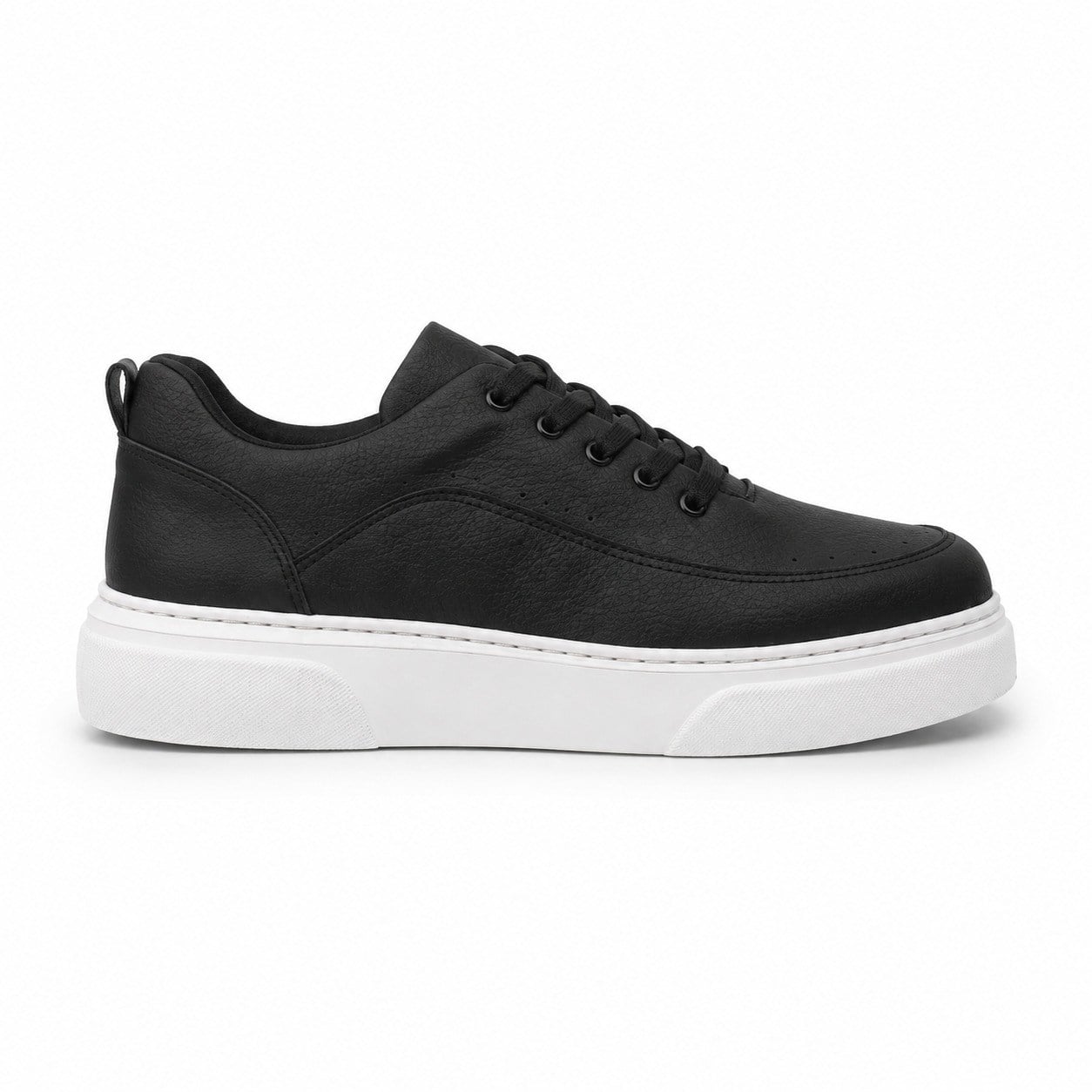 Kalın Beyaz Tabanlı Mat Deri Erkek Sneaker (AYKS22)