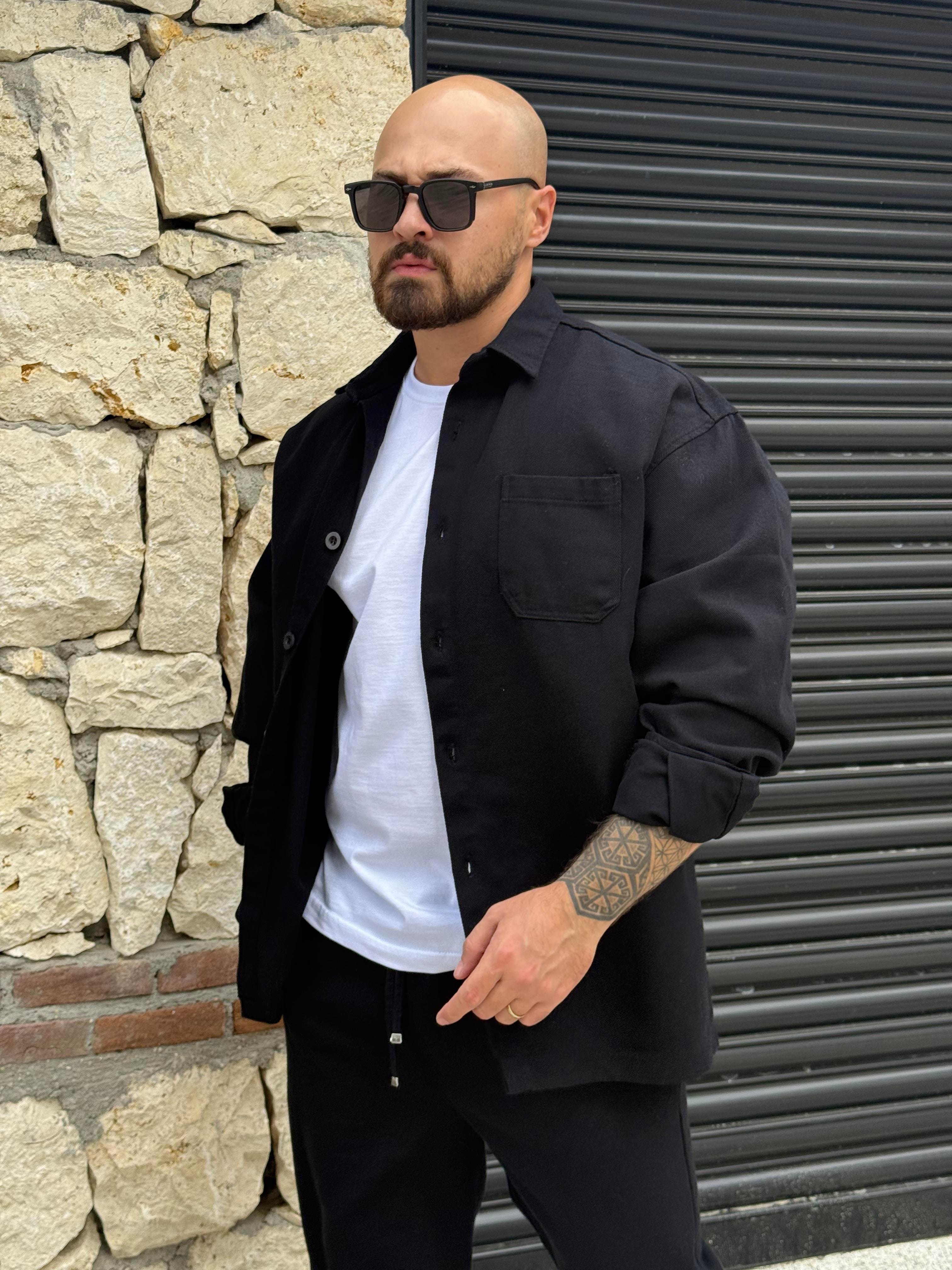 Kalın Gabardin Kumaş Gömlek/Jogger Takım (TKS20)