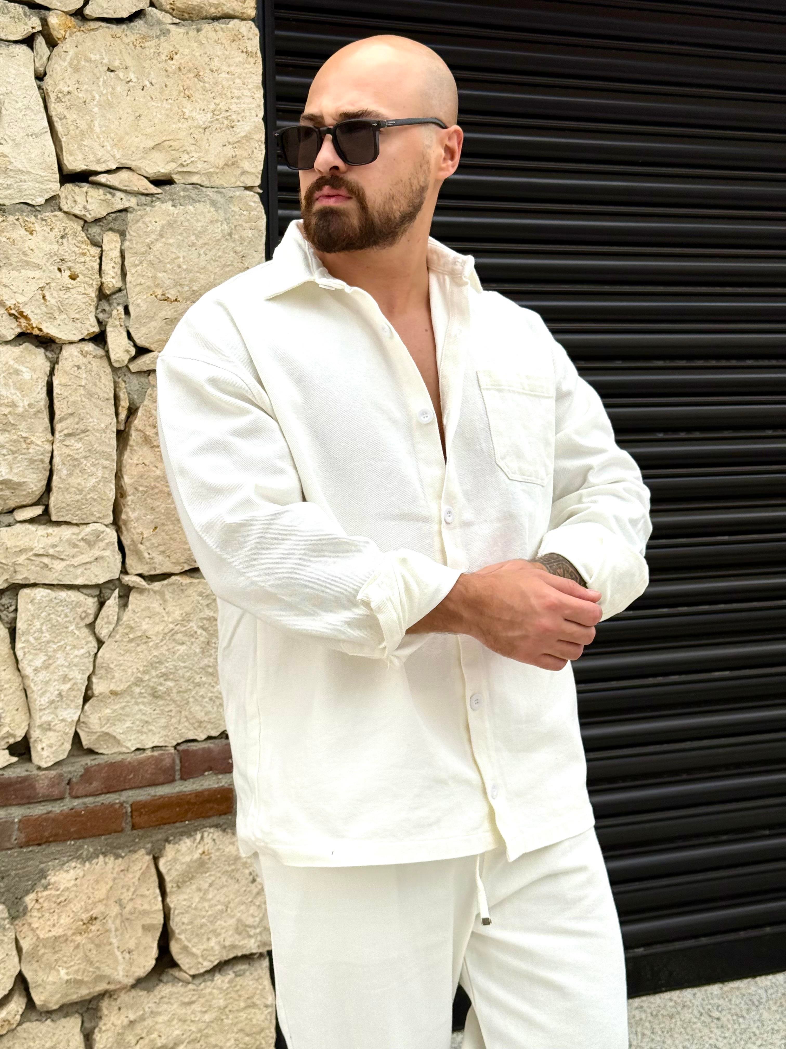 Kalın Gabardin Kumaş Gömlek/Jogger Takım (TKB20)