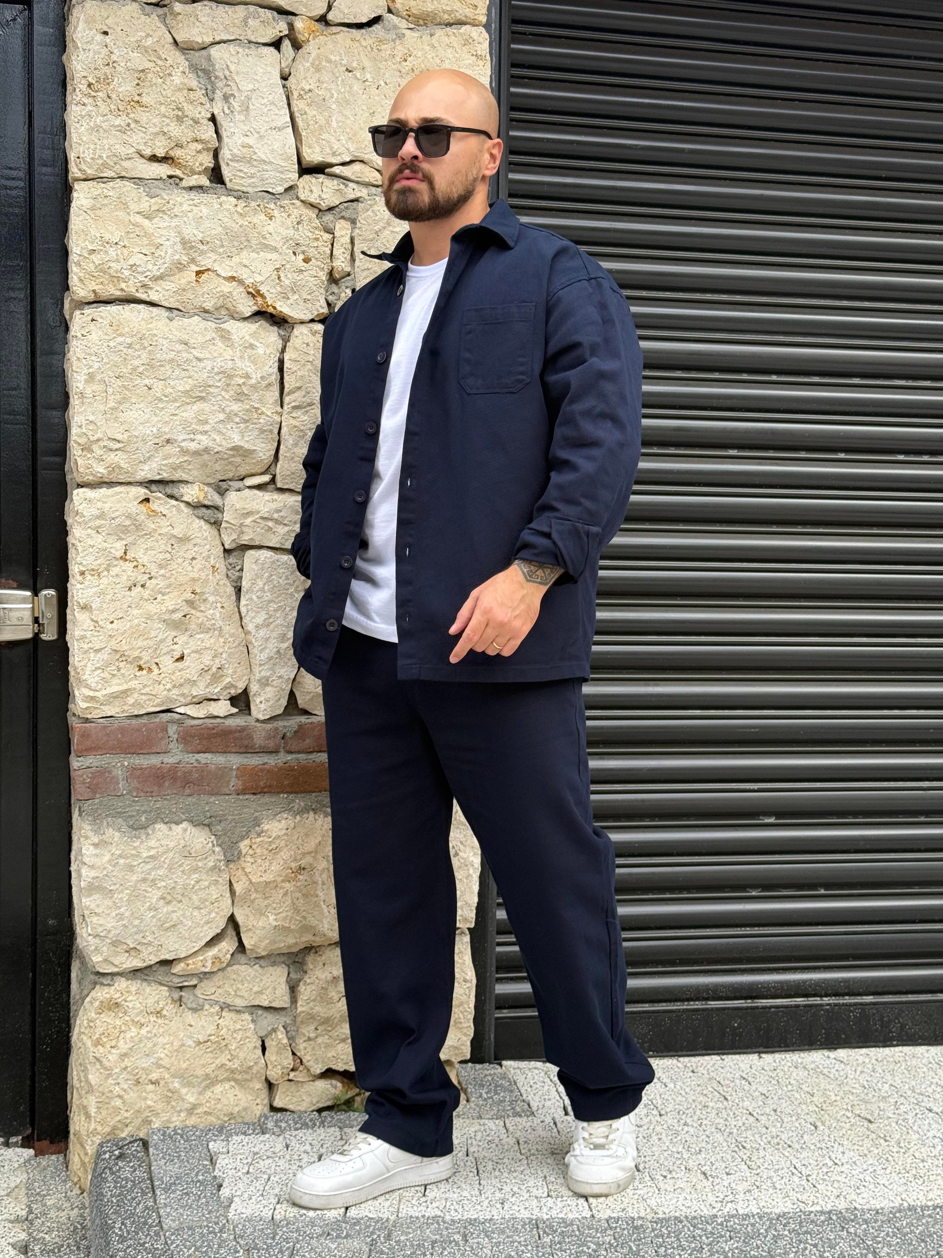 Kalın Gabardin Kumaş Gömlek/Jogger Takım (TKL20)