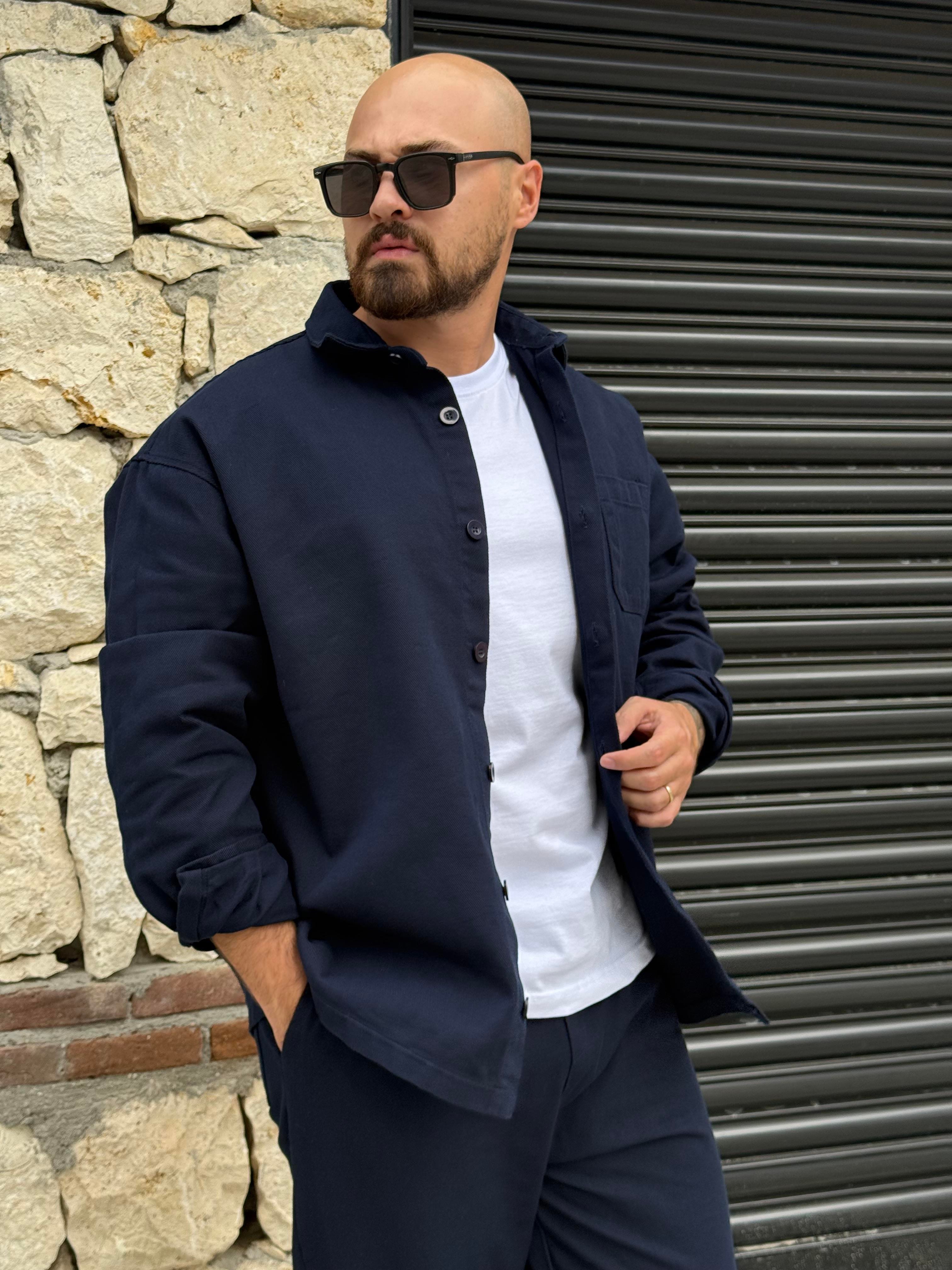 Kalın Gabardin Kumaş Gömlek/Jogger Takım (TKL20)