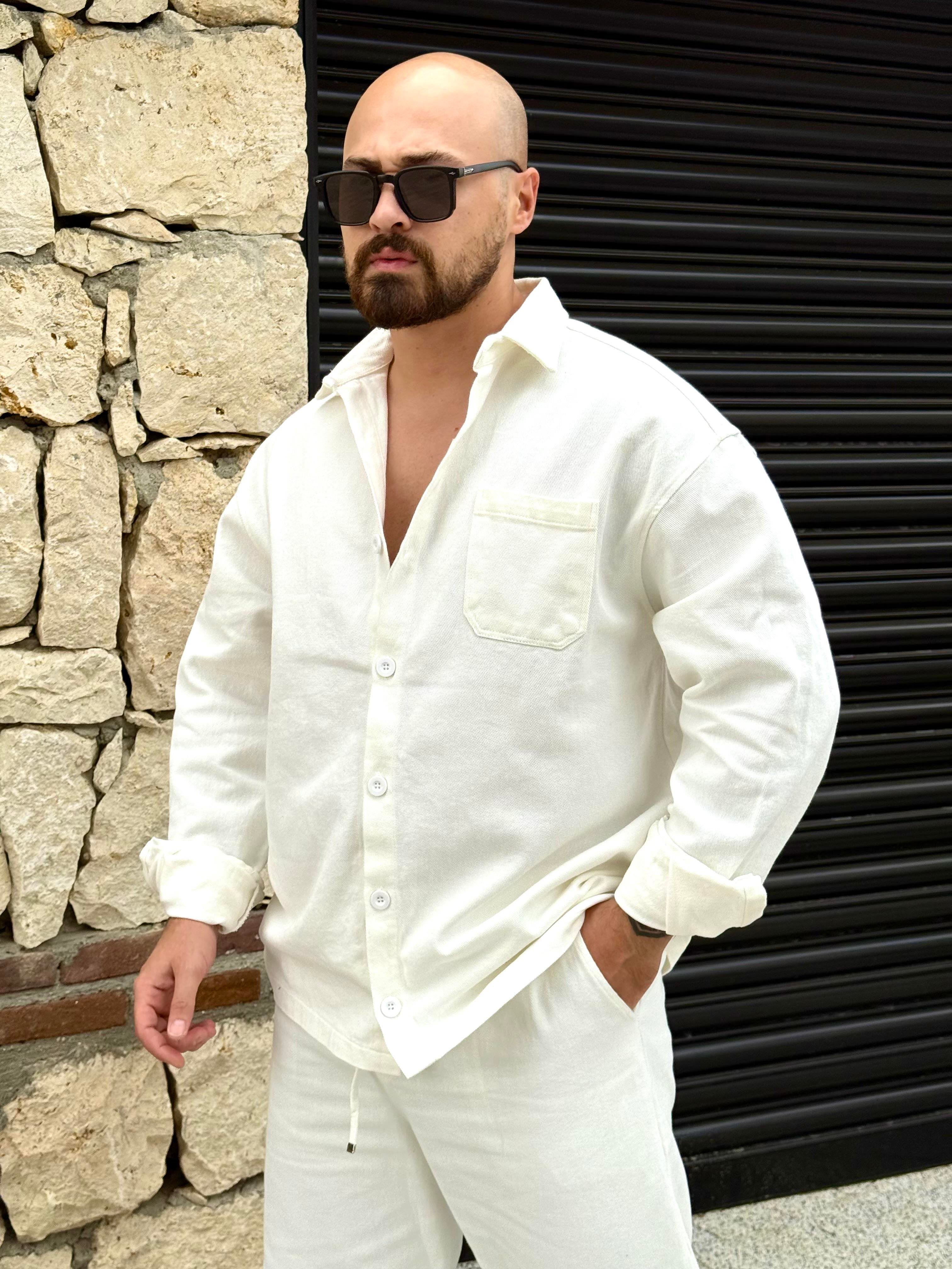 Kalın Gabardin Kumaş Gömlek/Jogger Takım (TKB20)