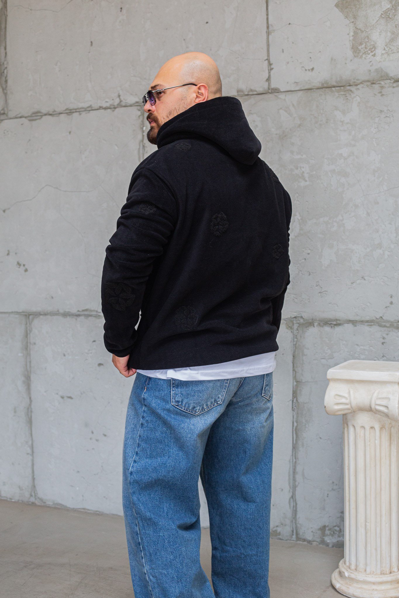 Kanguru Cepli Rahat Kesim Nakışlı Polar Sweatshirt (SVTS95)