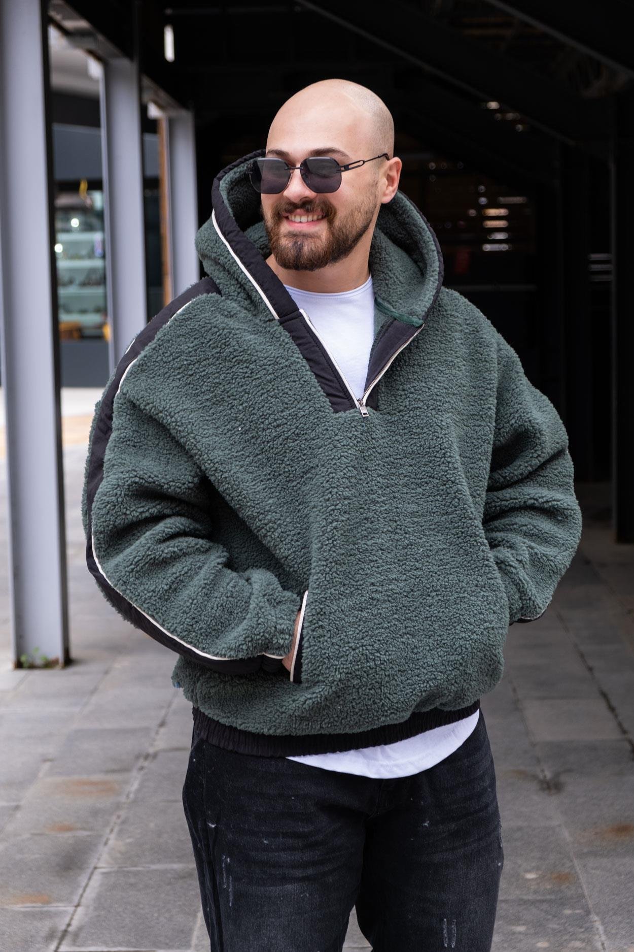 Kapüşonlu Oversize Peluş Sweatshirt (SVTY37)