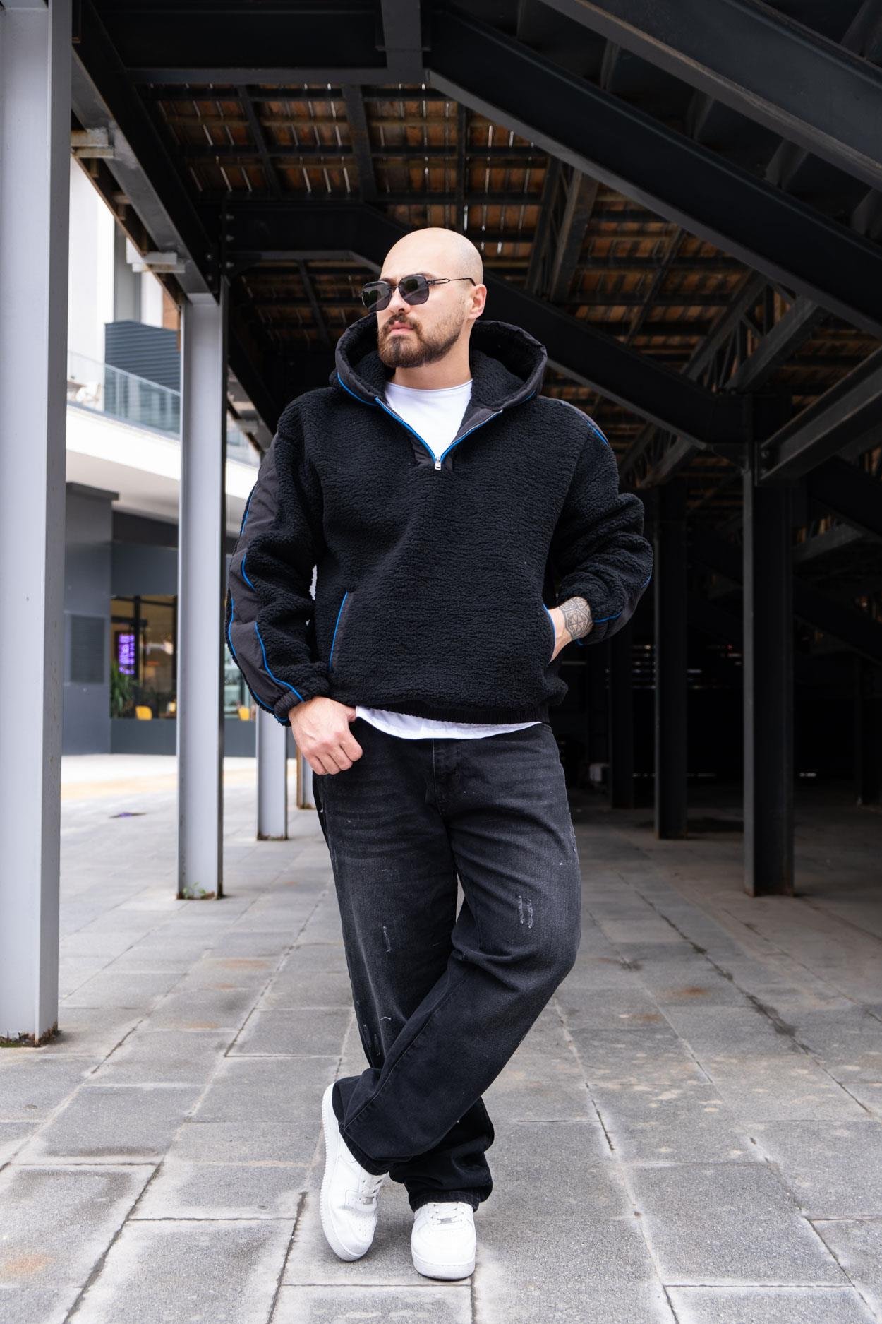 Kapüşonlu Oversize Peluş Sweatshirt (SVTS37)