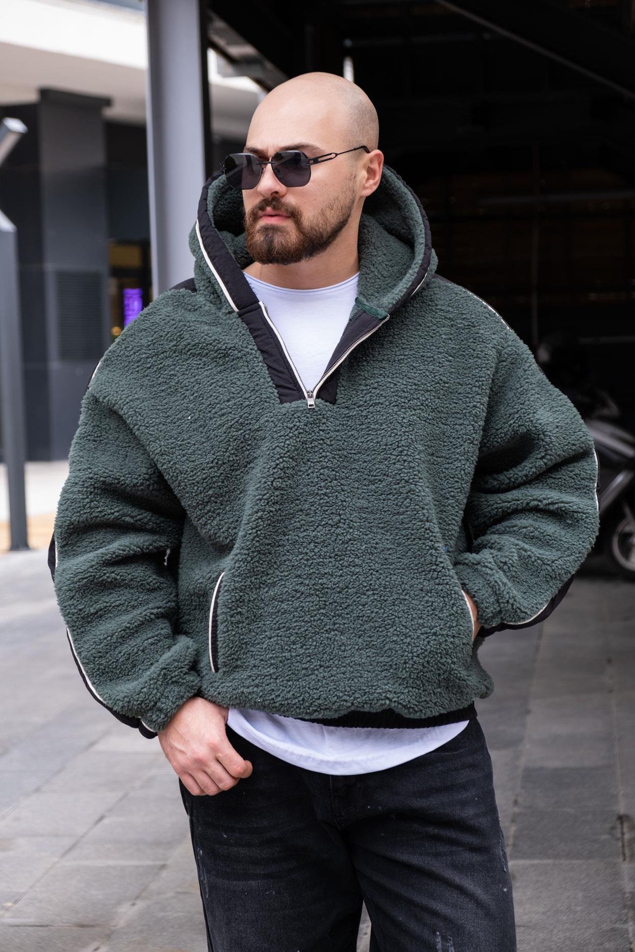 Kapüşonlu Oversize Peluş Sweatshirt (SVTY37)