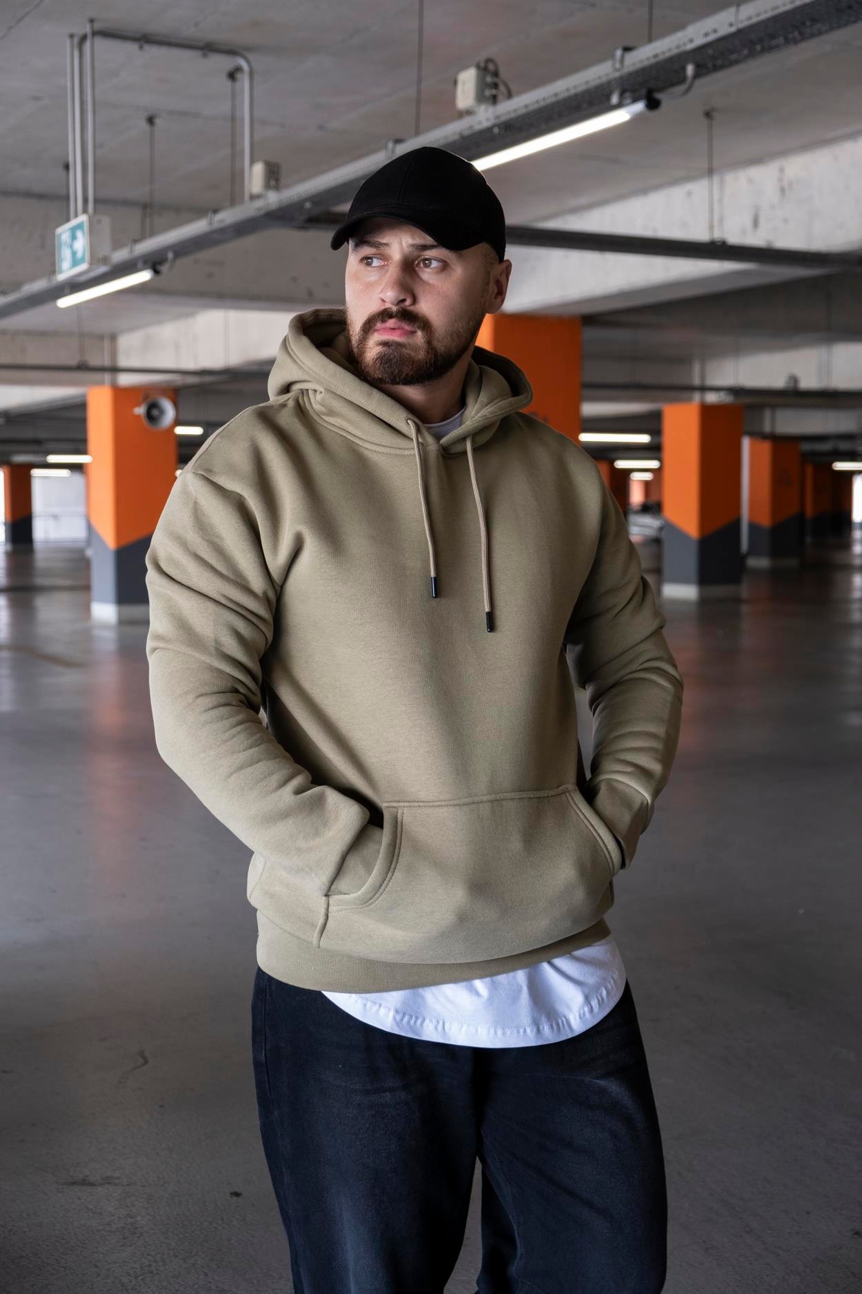 Kapüşonlu Şardonlu Oversize Sweatshirt (SVTY08)