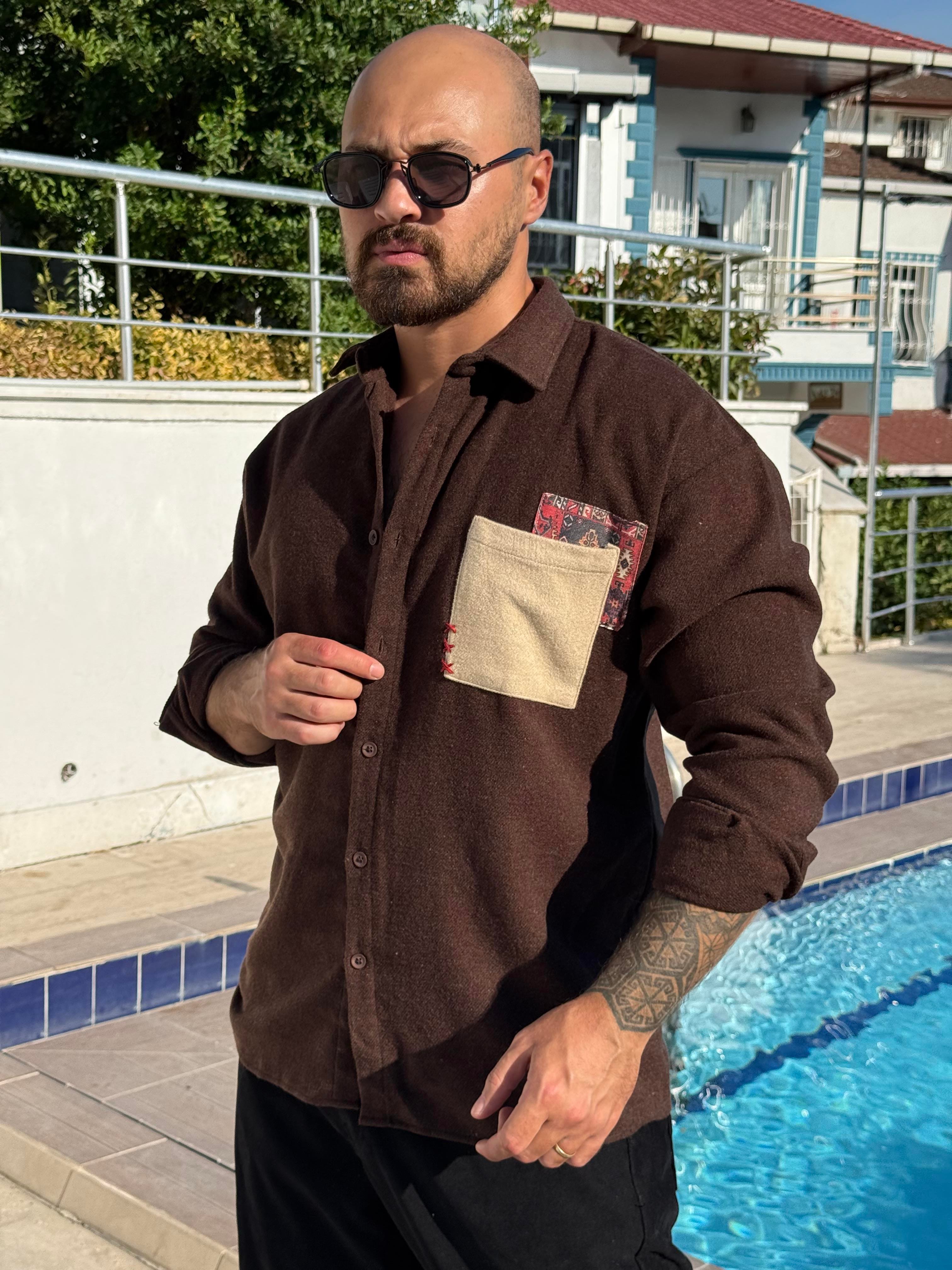 Kaşe Kumaş Cep Detaylı Gömlek (GMKA45)