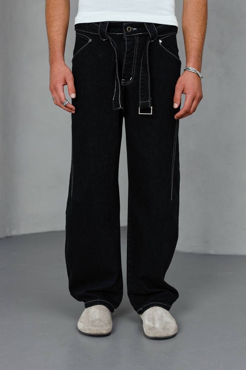 Kemerli Baggy Jean Pantolon (KOS68)