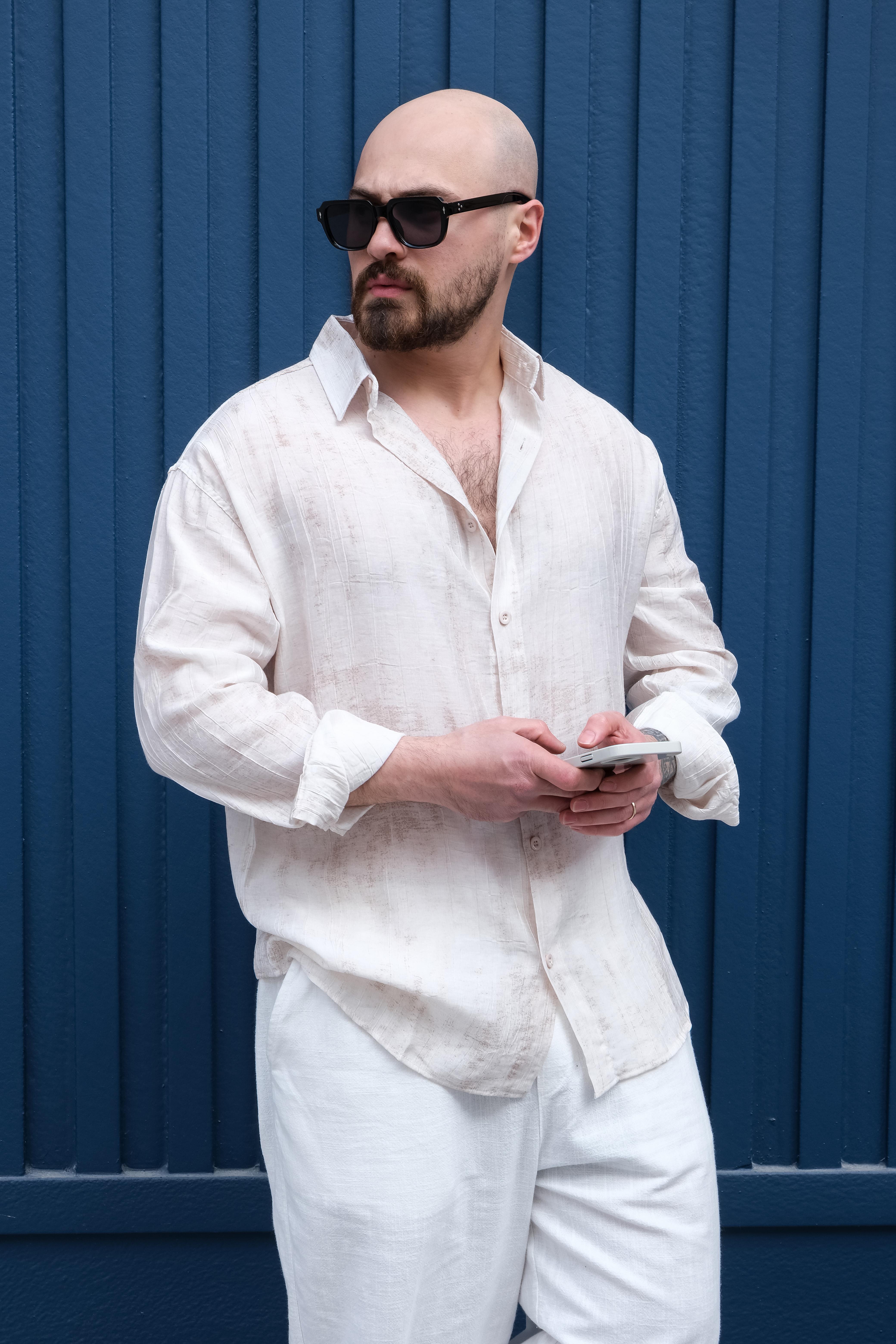 Kırışık Kumaş Rahat Kalıp Gömlek (GMK18)
