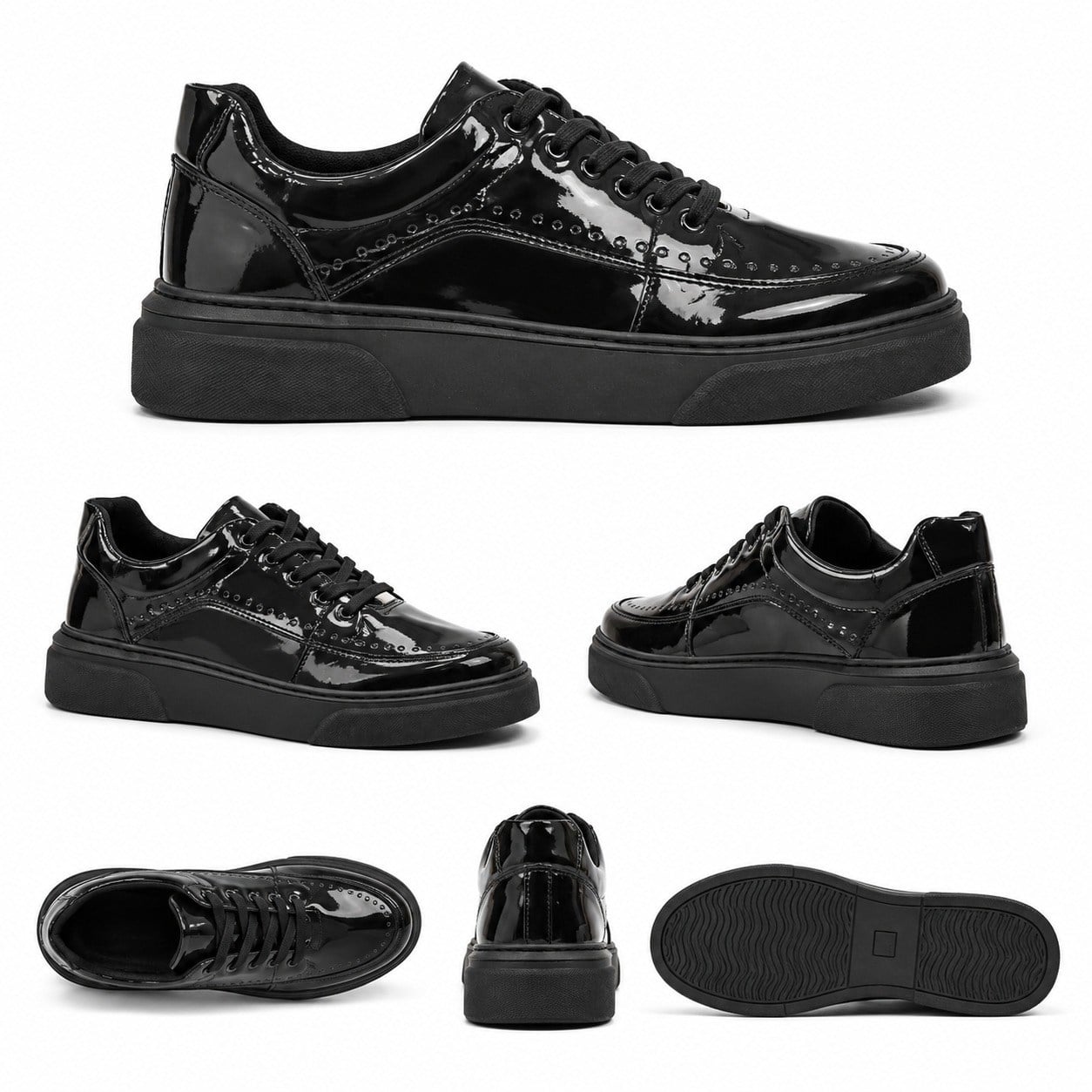 Klasik Brogue Detaylı Parlak Rugan Ayakkabı (AYKPS20)