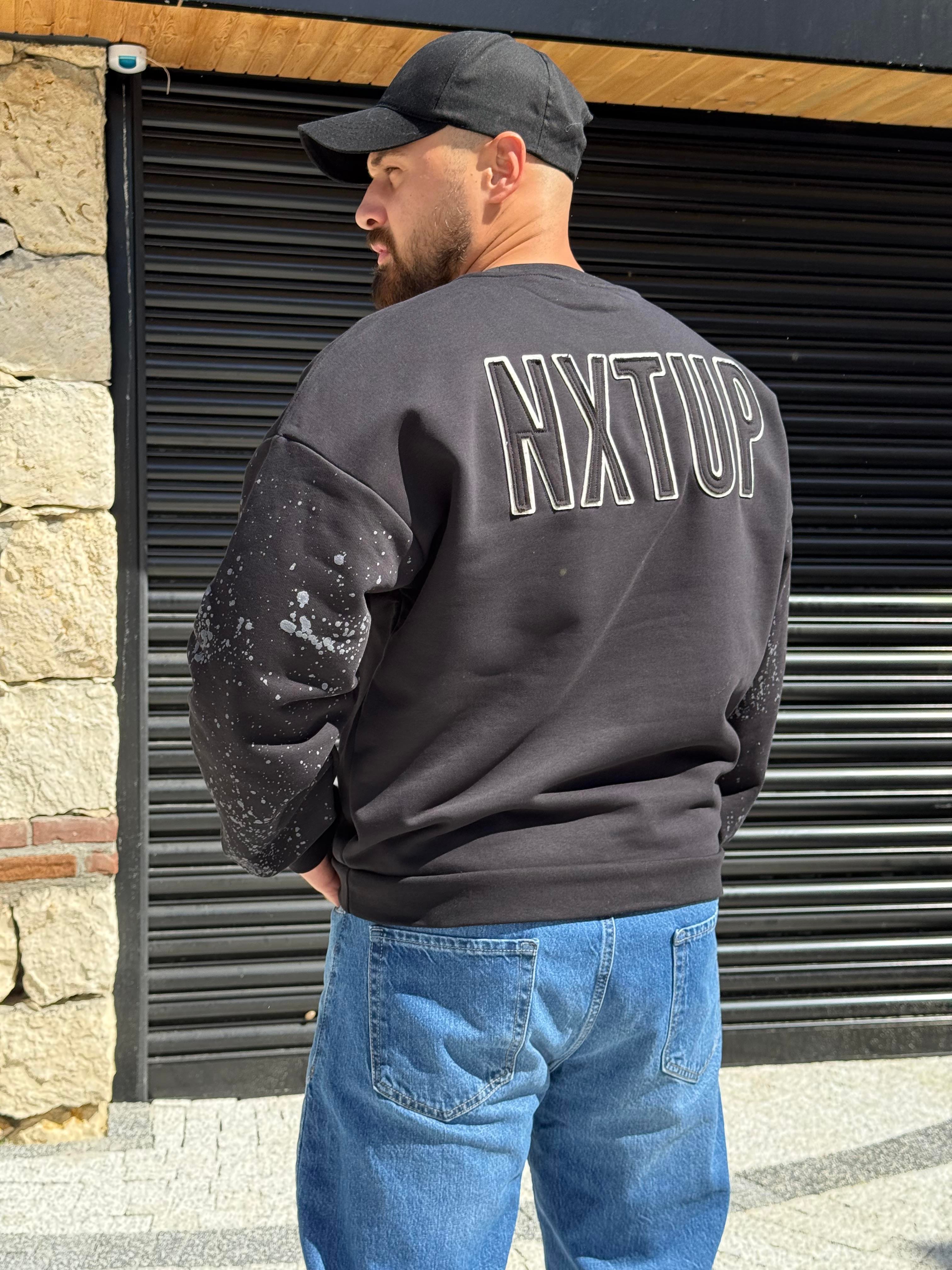 Kol Detaylı Üç İplik Oversize Sweatshirt (SVTS54)